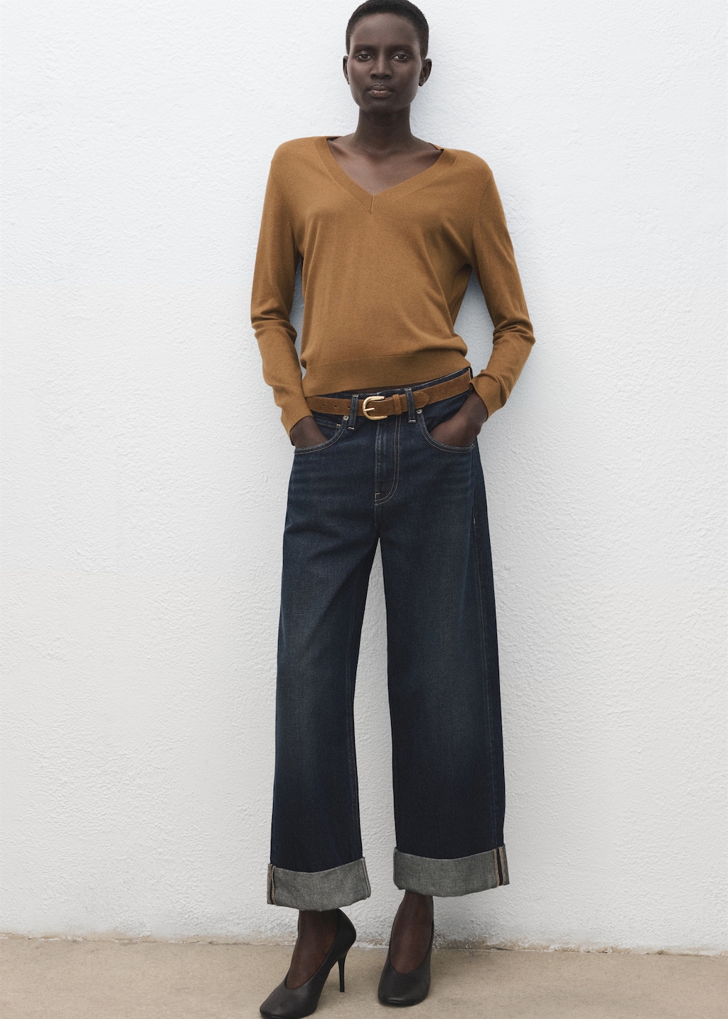 Mango V-neck knit sweater