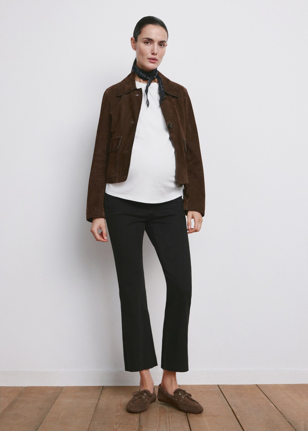 Mango Maternity flared cropped jeans