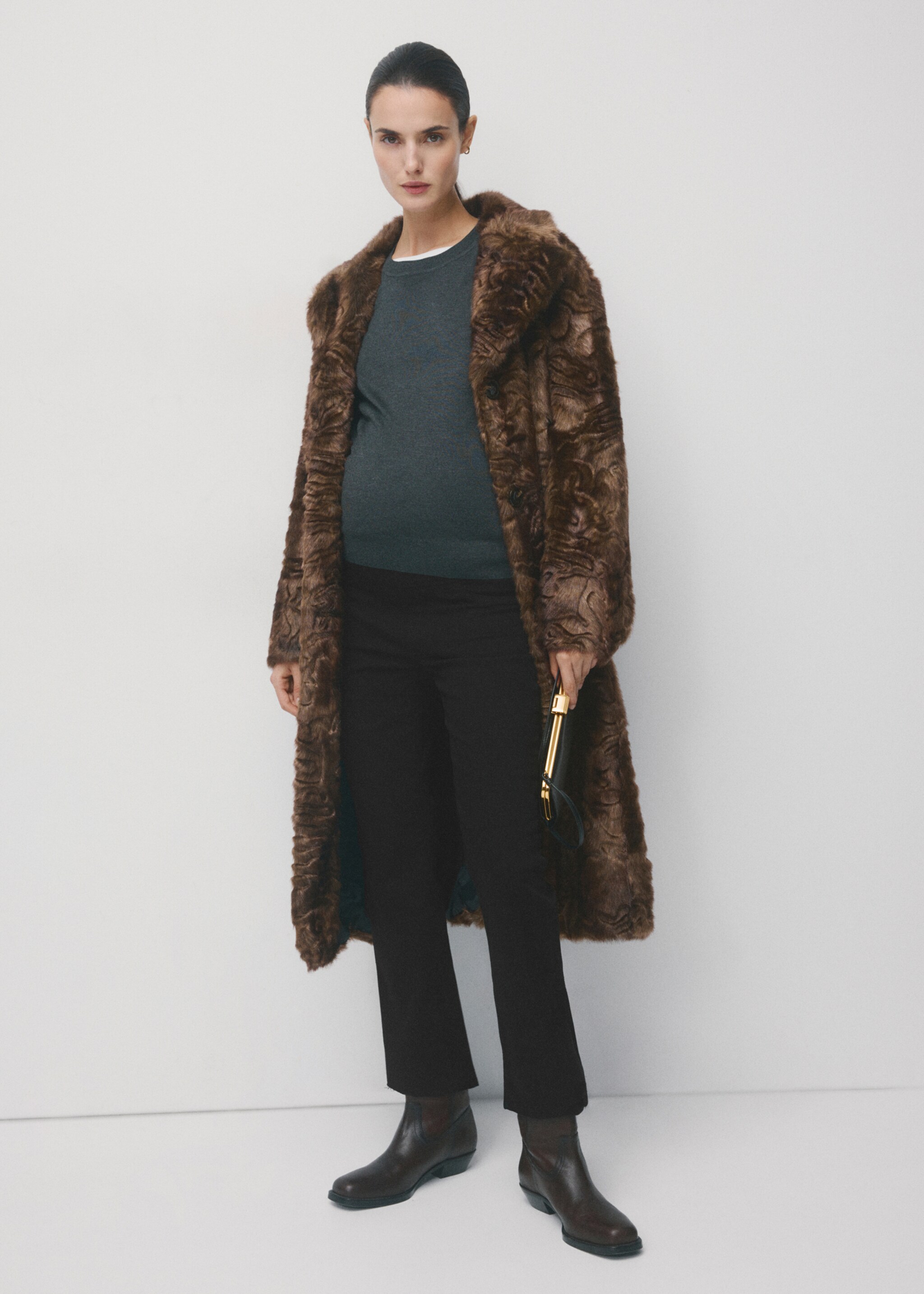 Jean de grossesse flare crop - Plan général, Black denim. Ref: 27031280-00.