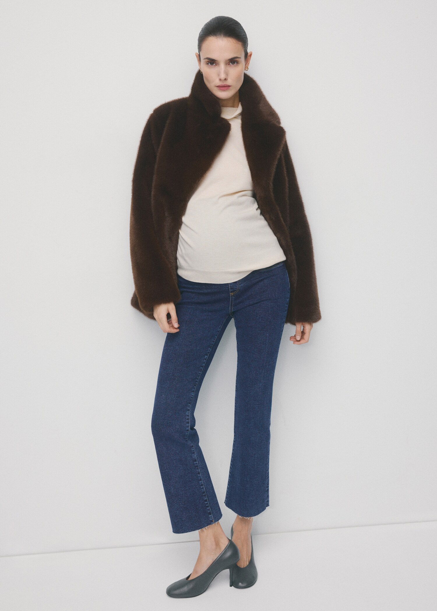 Flared cropped positiejeans - Overzichtstekening