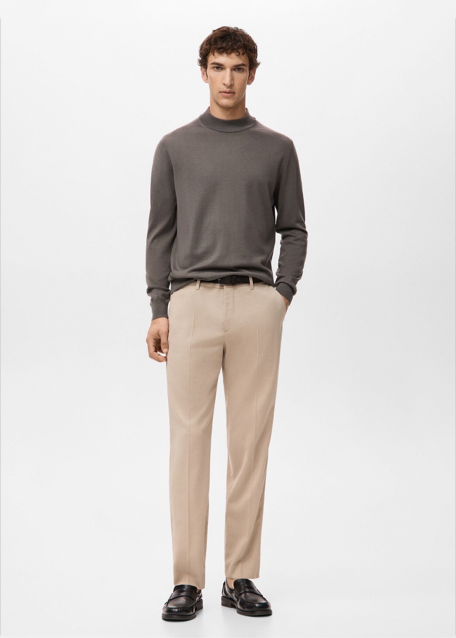 Pull-over 100 % laine col montant - Plan général