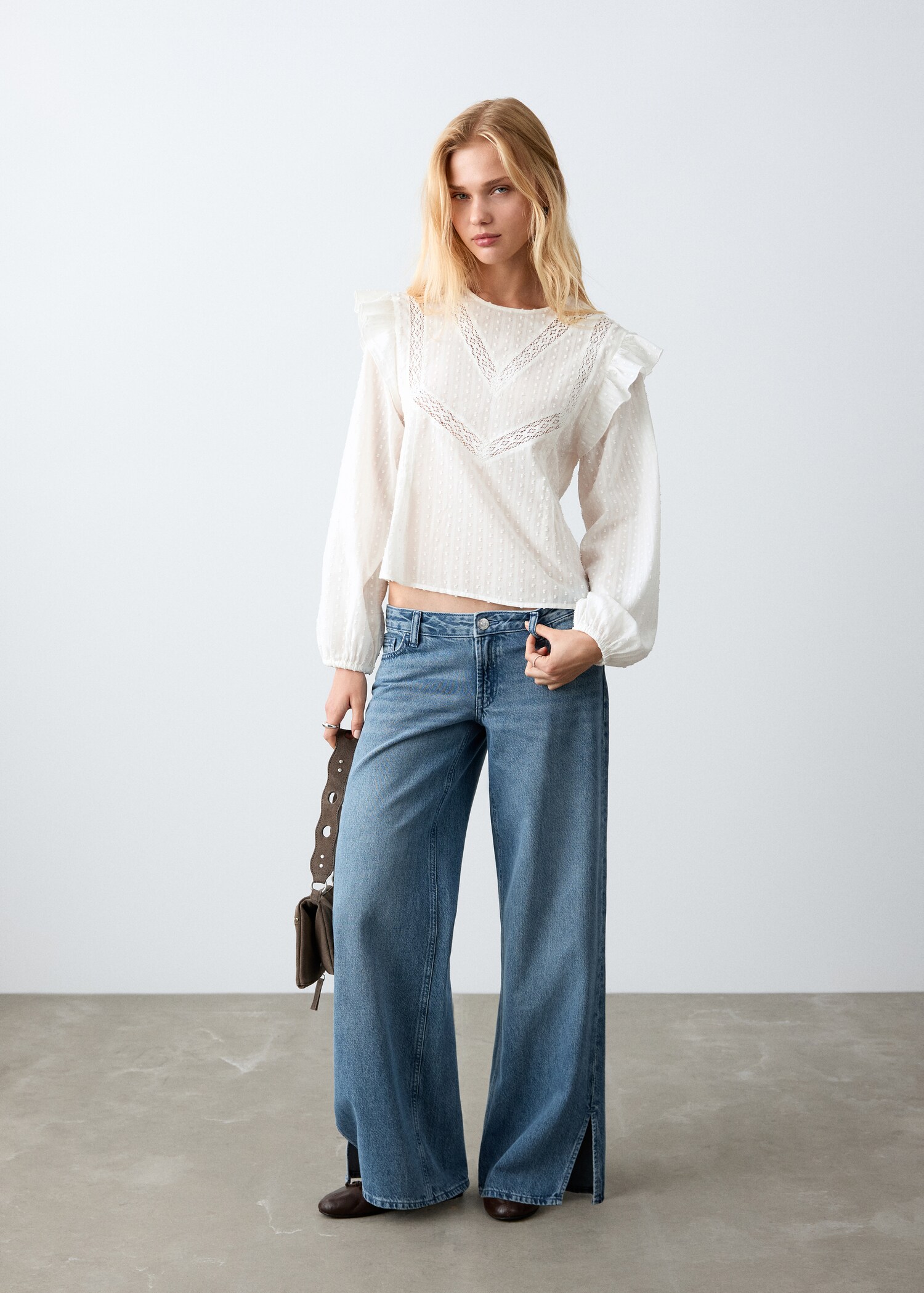 Ruffled plumeti blouse - General plane