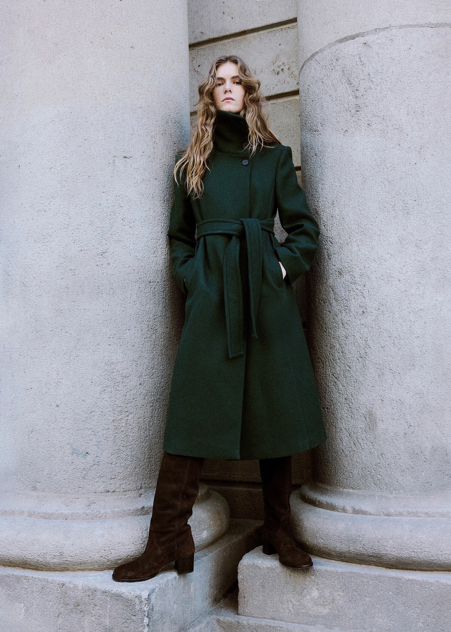 Manteco wool coat with belt - General plane