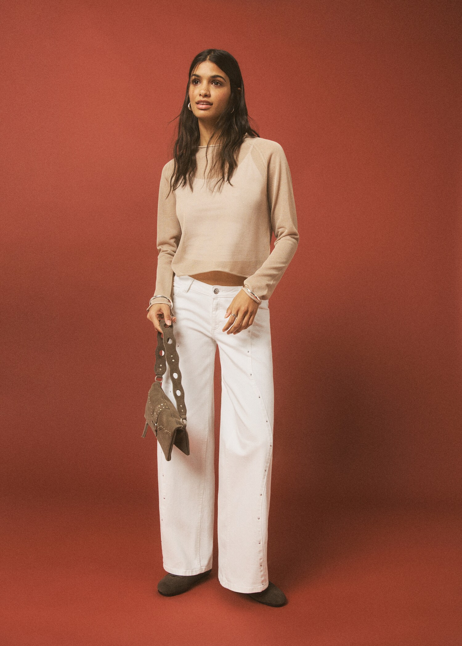 Jeans low waist tachuelas - Plano general