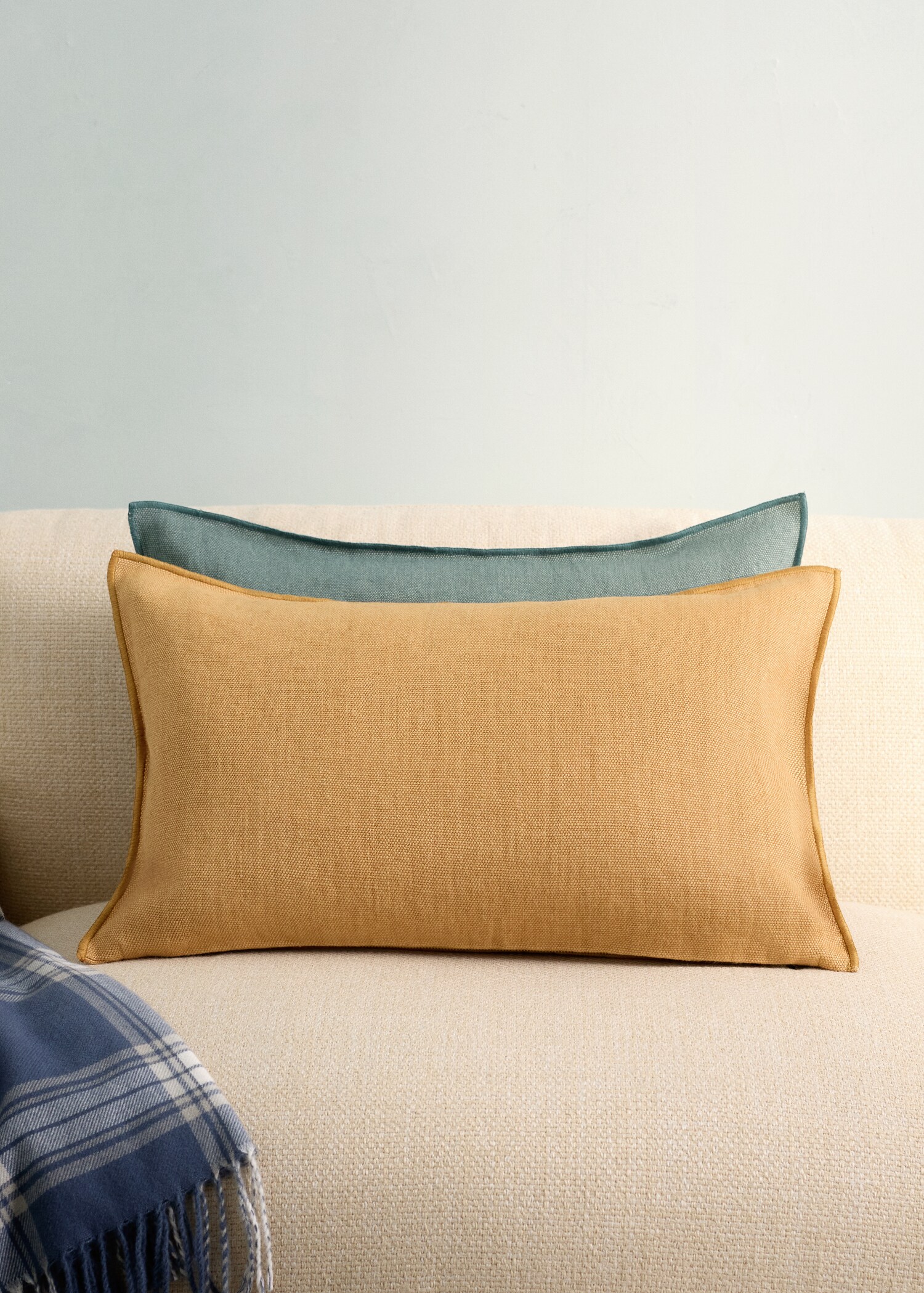 100% heavy linen cushion cover with overlock 40x60 cm - General plane