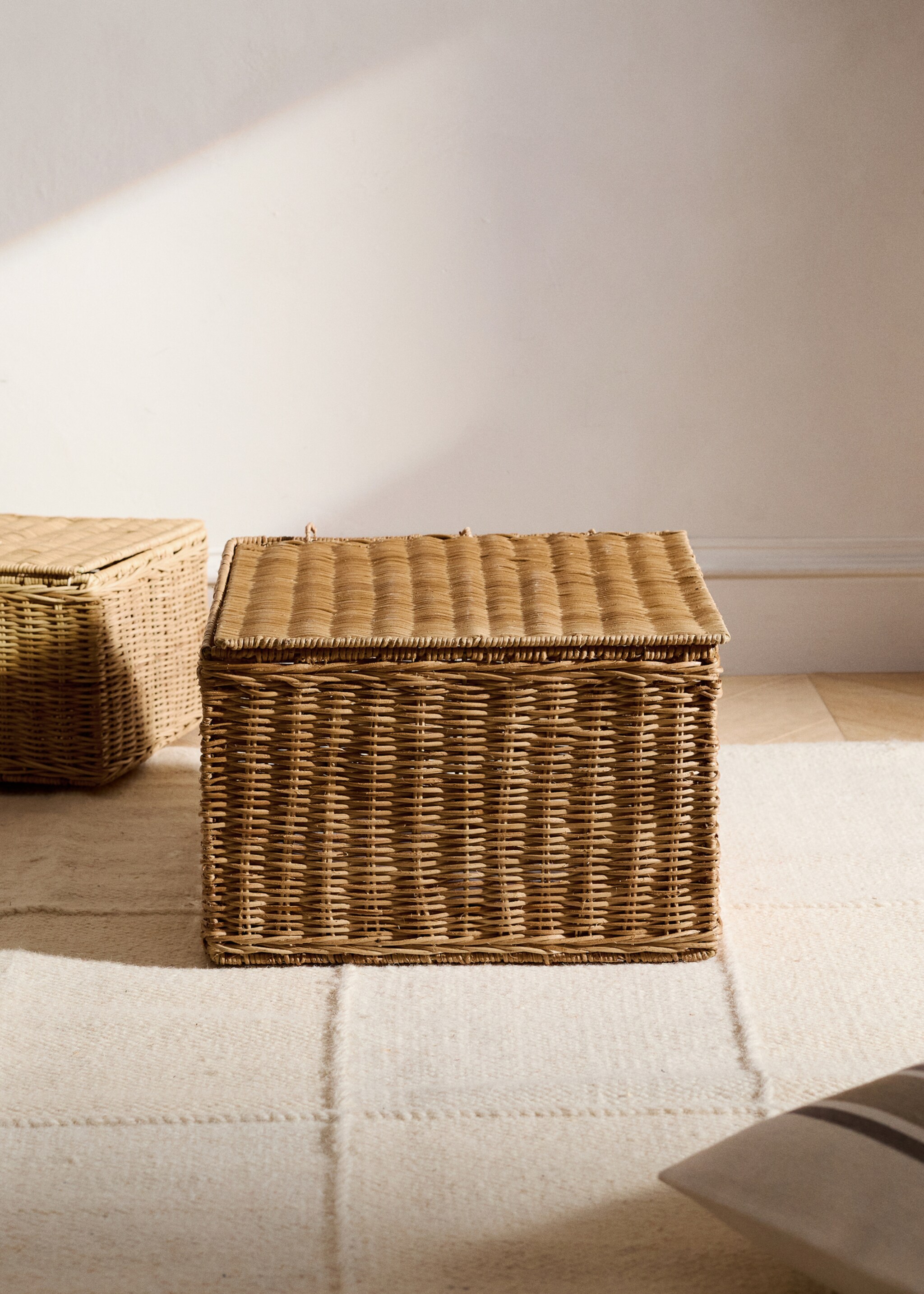 Cistella vímet gran - Pla general, Marró. Ref: 27033275-00.