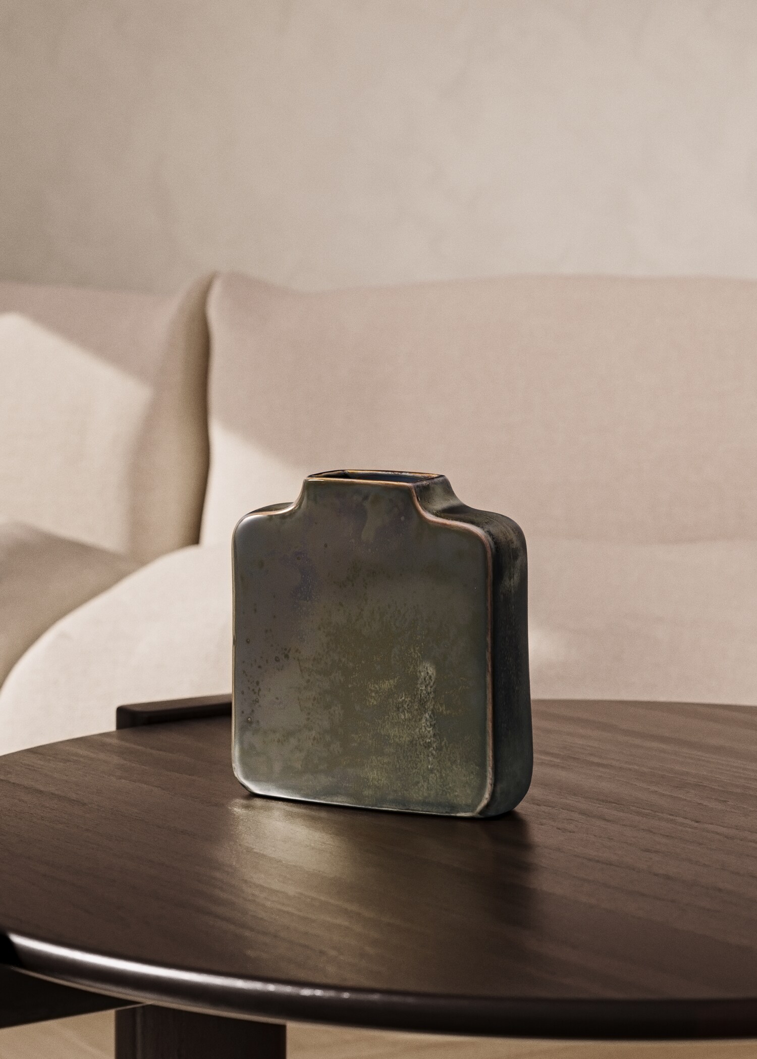 Vase bas en grès réactif - Plan général