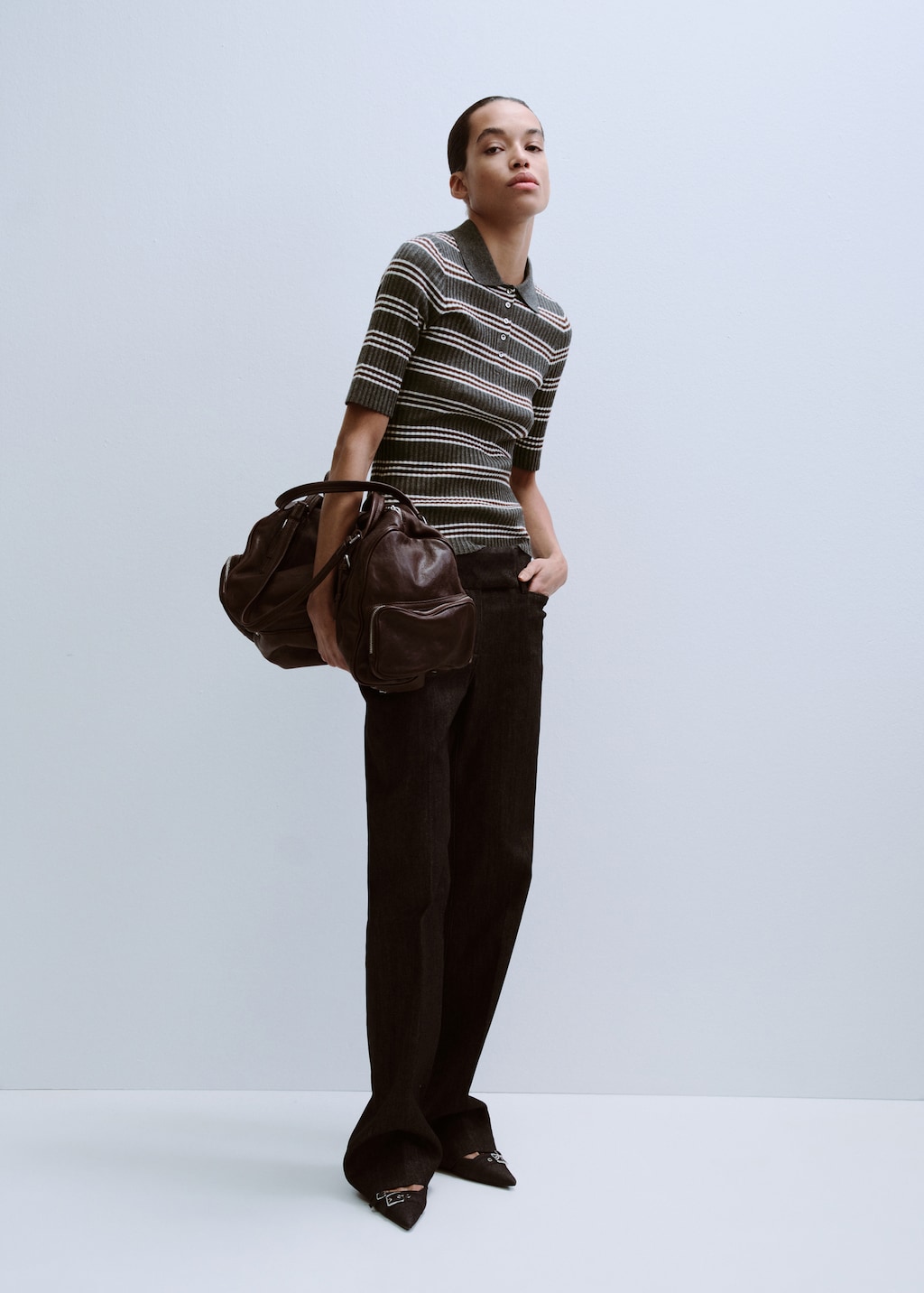 Striped ribbed-knit sweater - image 2