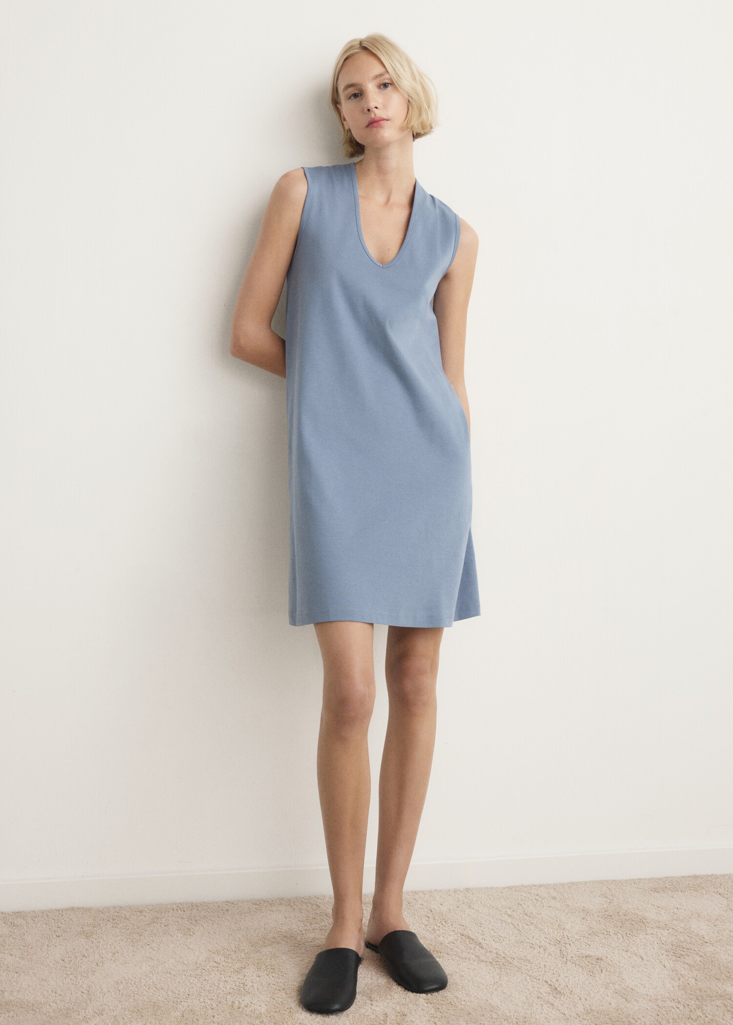 Short nightdress 100% cotton - General plane