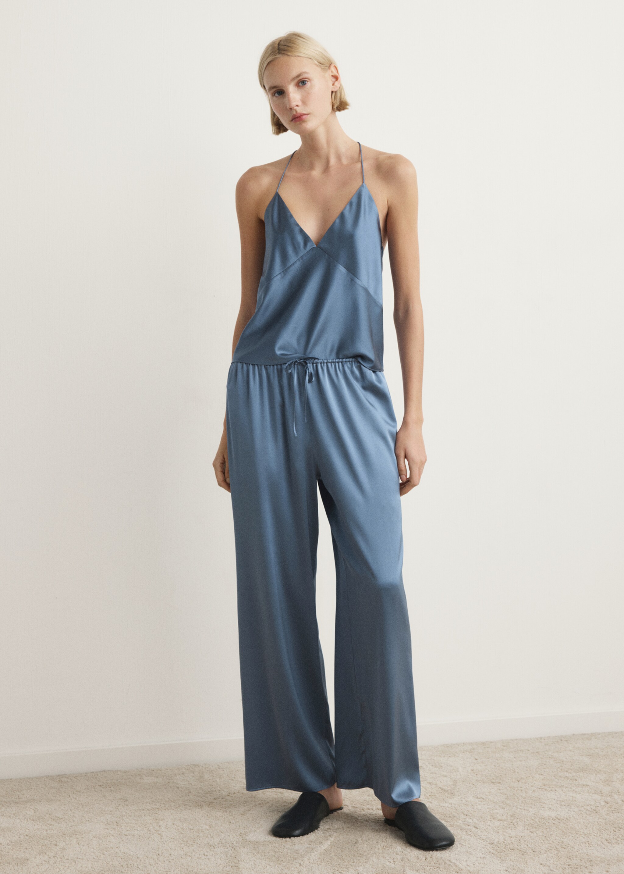 Silk pyjama trousers - General plane, Blue. Ref: 27033328-00.