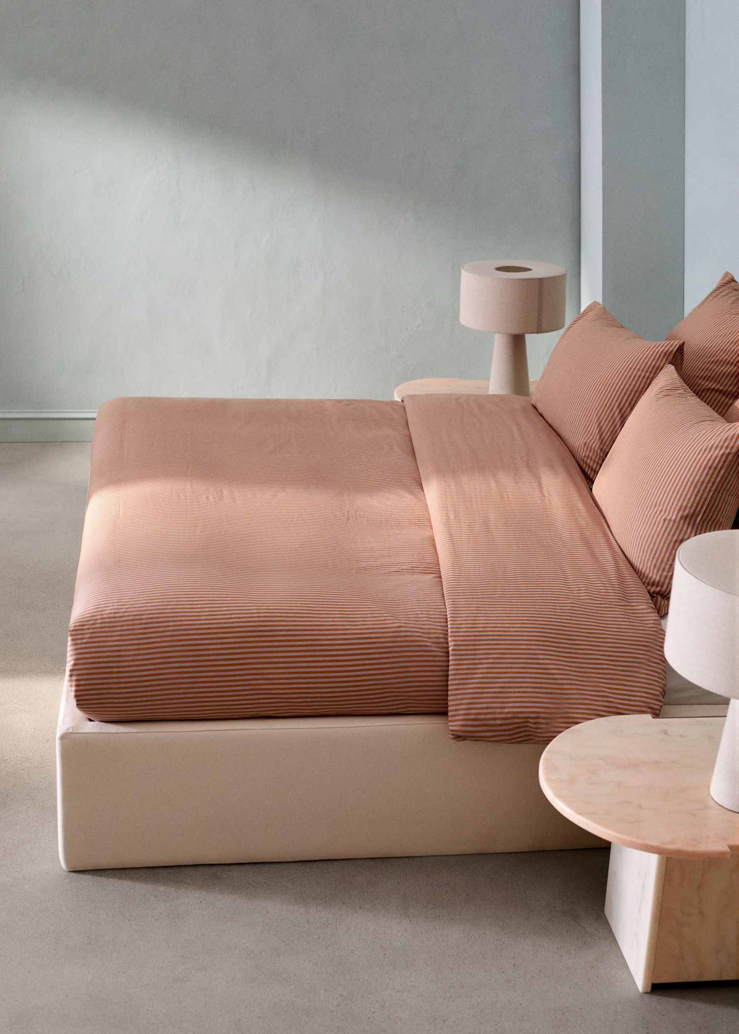 Dekbedovertrek van percal-katoen met Kodak-streepjesprint, voor bed van 135/140 - Overzichtstekening