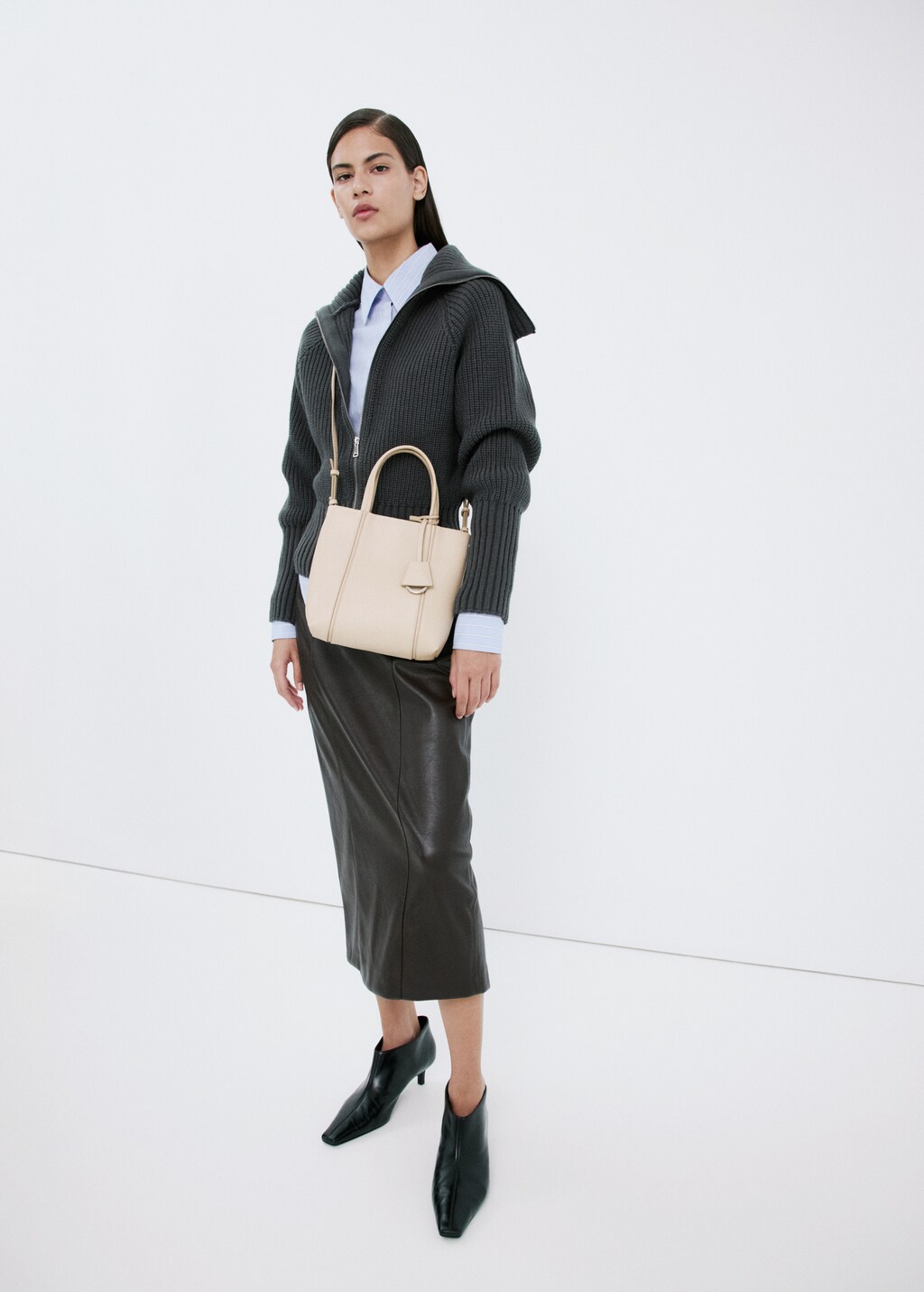 Mini rectangular handbag with handles