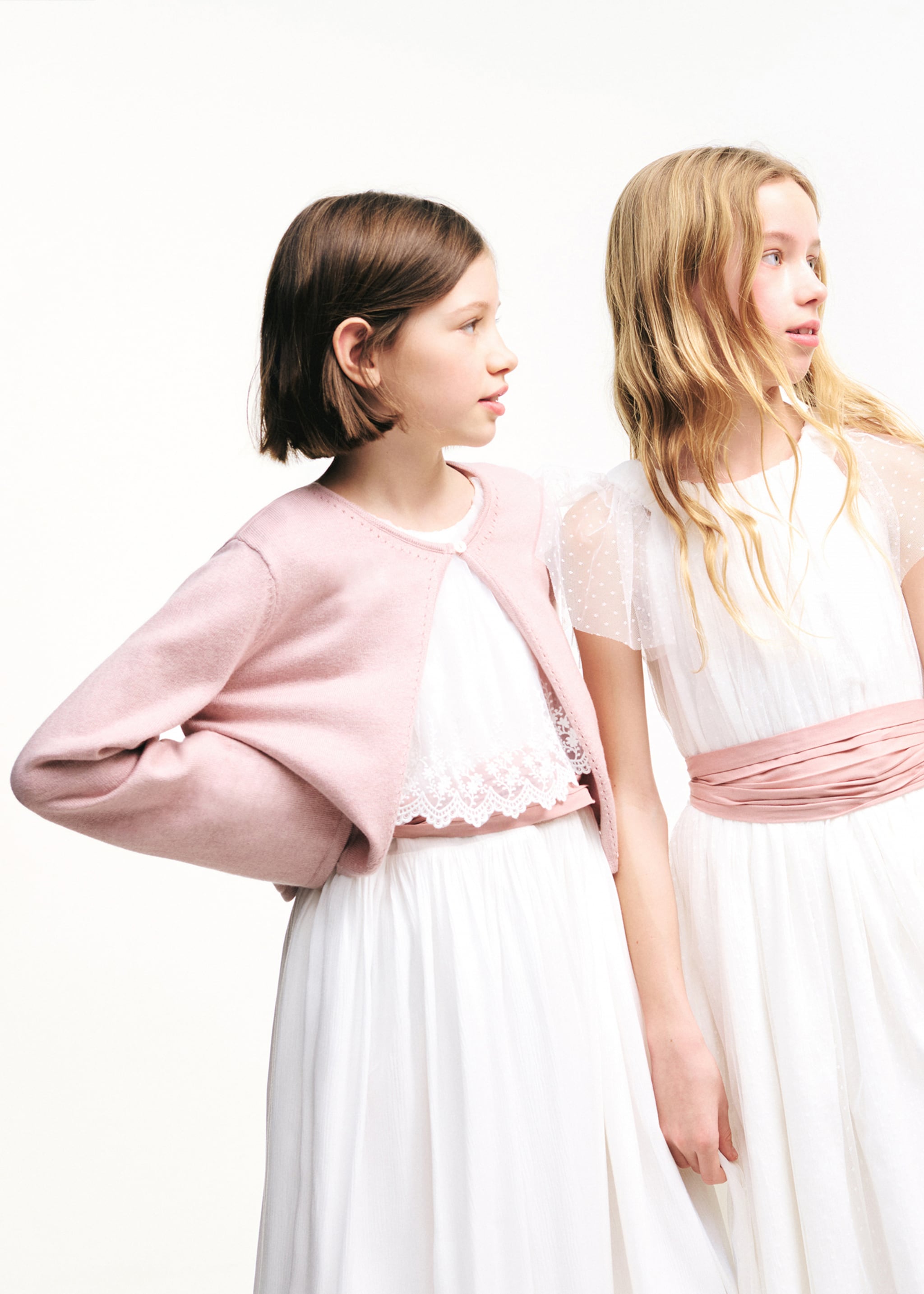 Finstickad cardigan - Allmän bild, Blek rosa. Ref: 27033734-00.