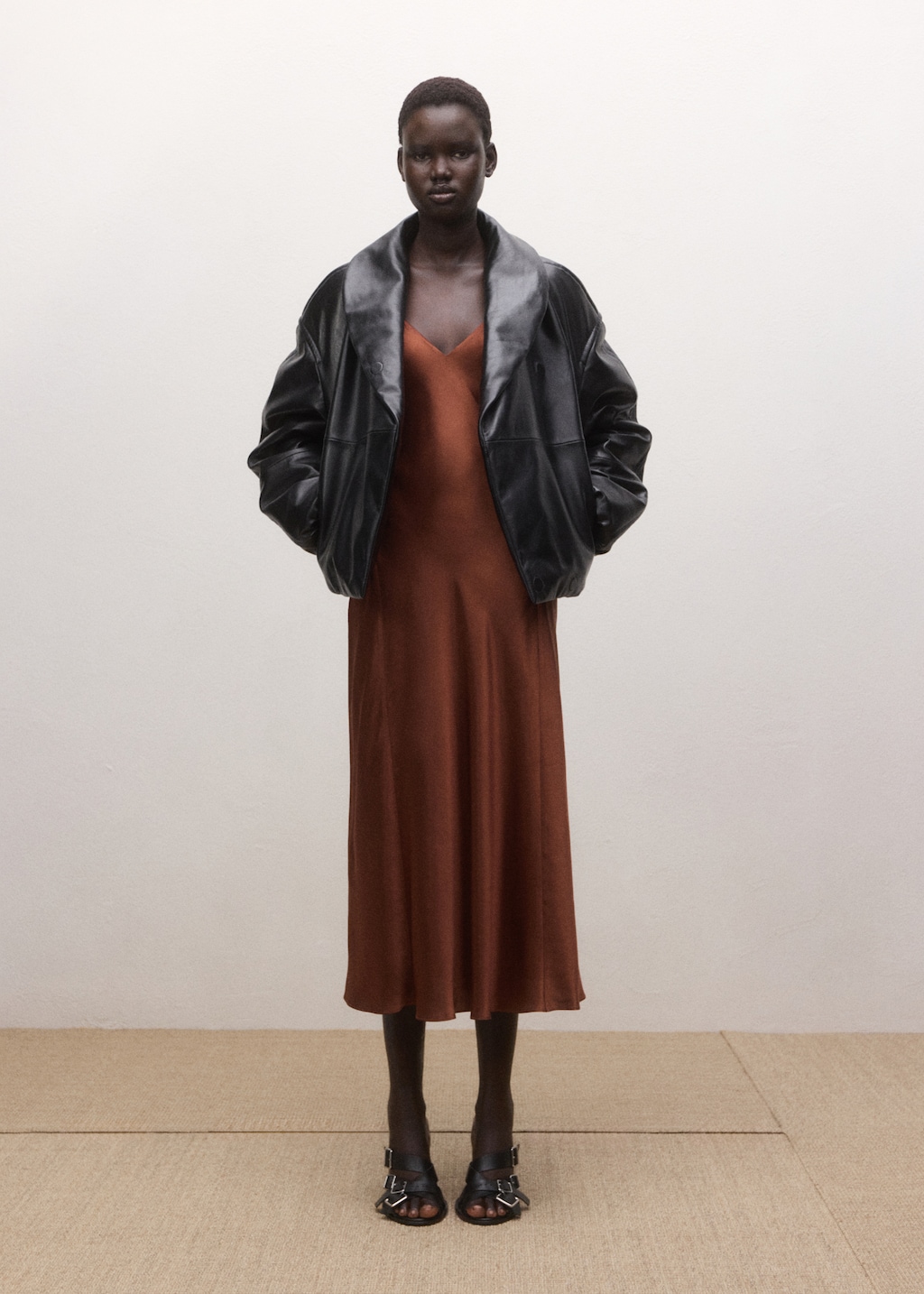 Satin silk blend dress - image 2