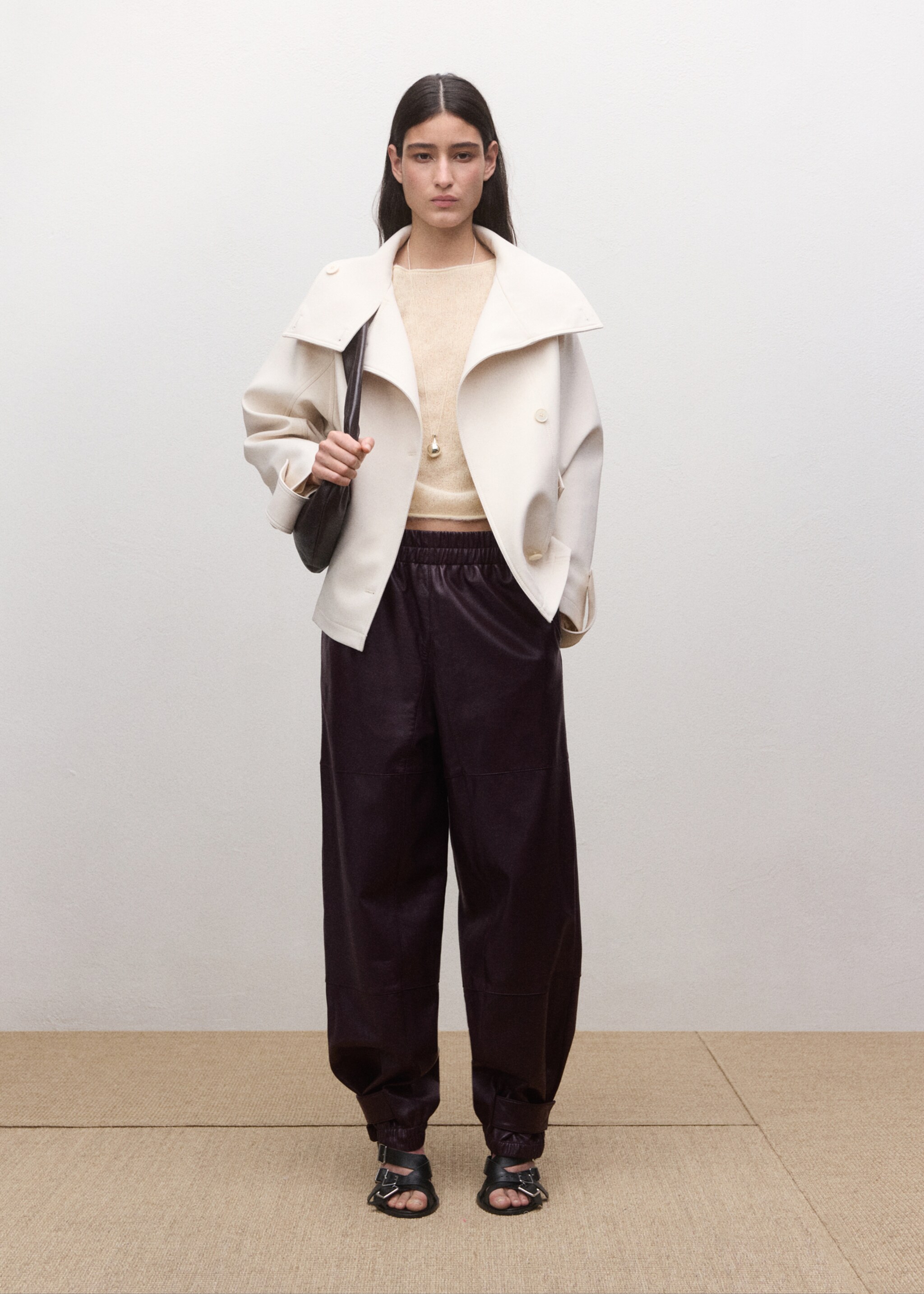 Semi-transparent alpaca sweater - General plane, Ecru. Ref: 27034444-00.