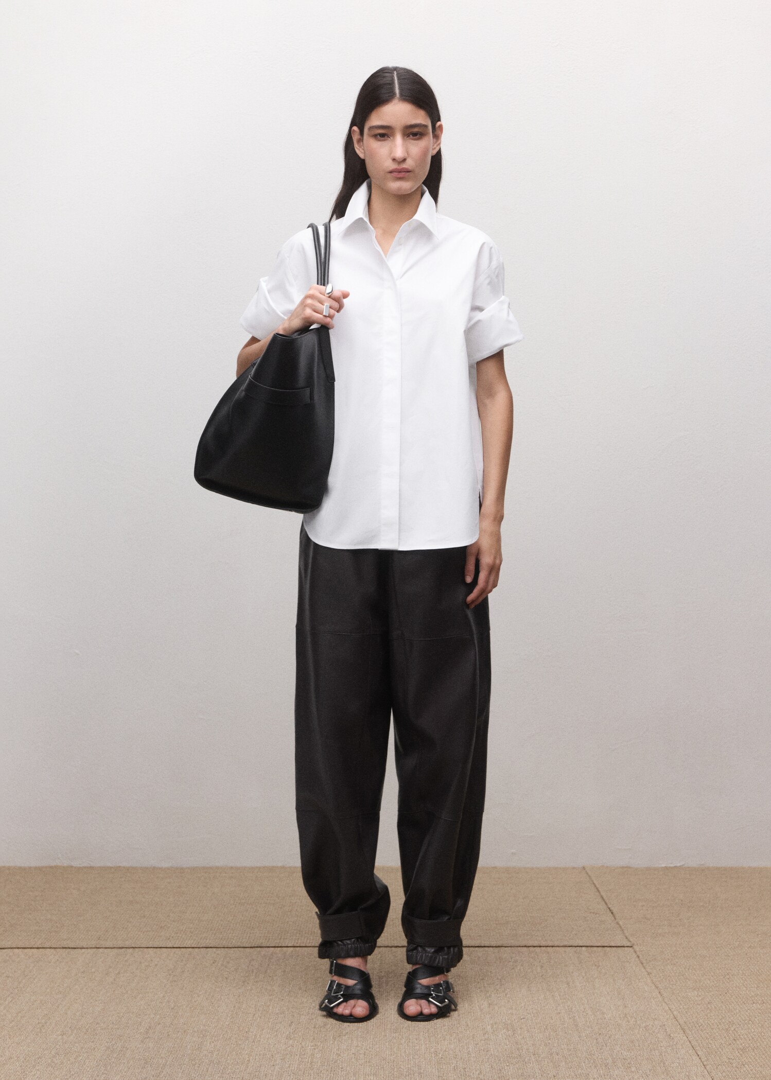 Chemise en coton manches trois quarts - Plan général