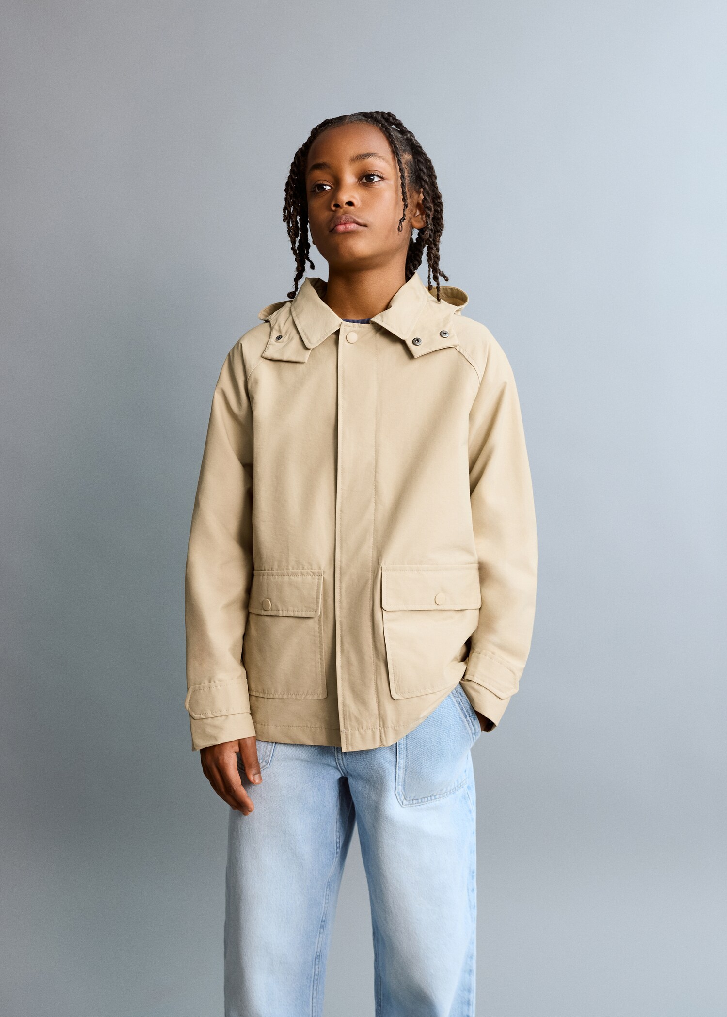 Hooded parka with pocket detailing - General plane