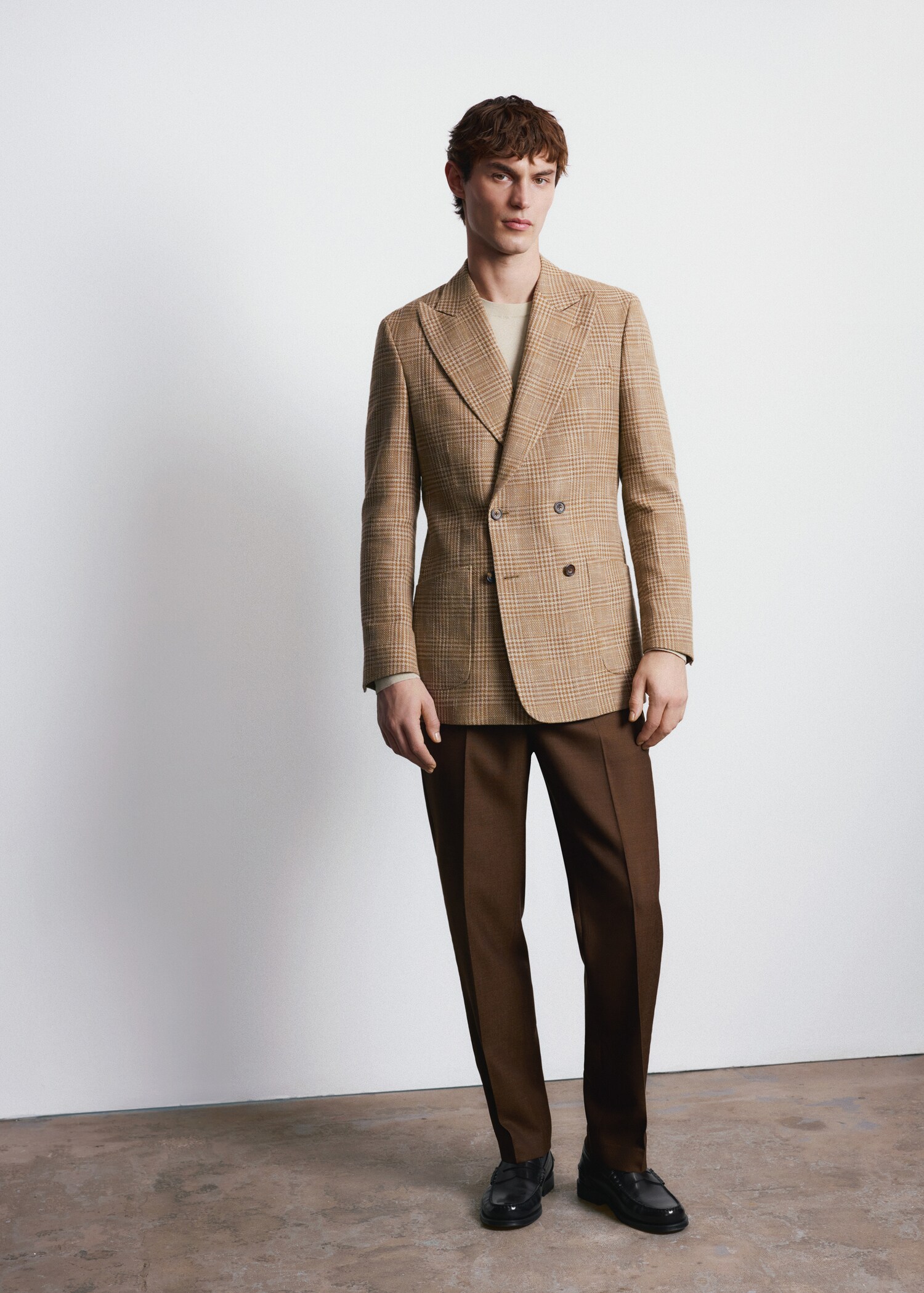 Σακάκι σταυροκουμπωτό slim fit ύφασμα Lanificio Campore® - Γενικό πλάνο