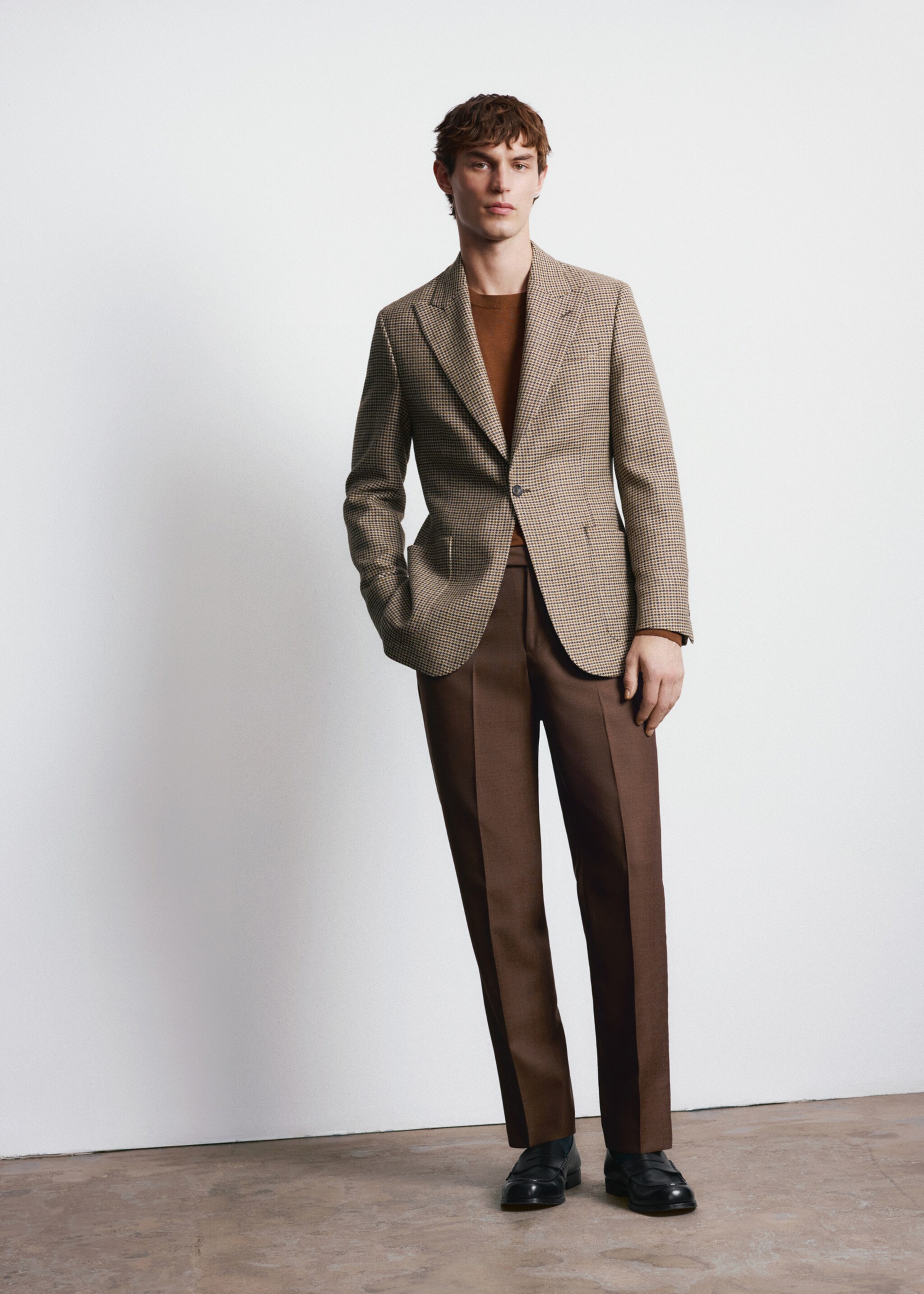 Balli il Lanificio® slim fit wool blend blazer - General plane, Brown. Ref: 27035150-00.