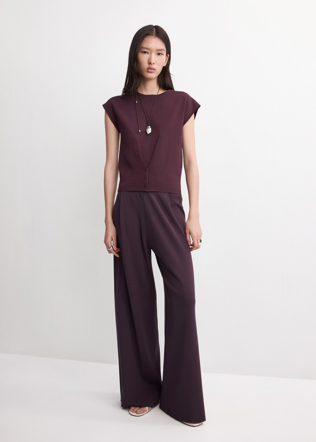Buttoned knit top