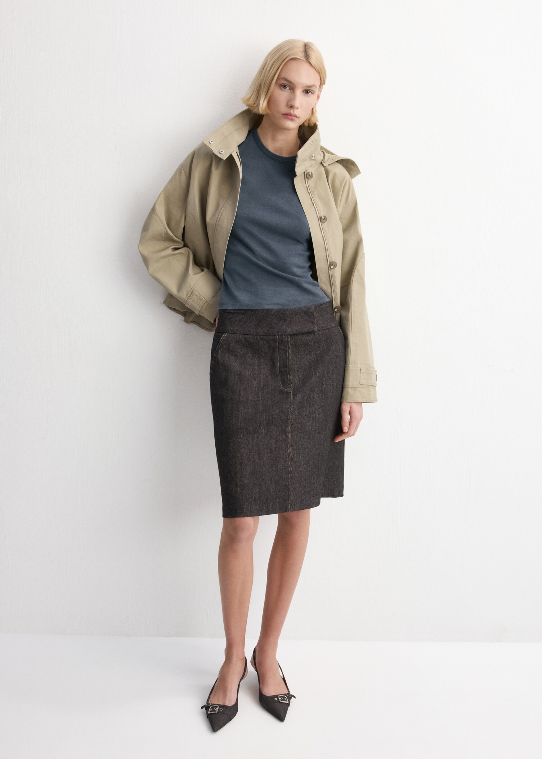 T-shirt coton coutures - Plan général, Bleu. Ref: 27035824-00.