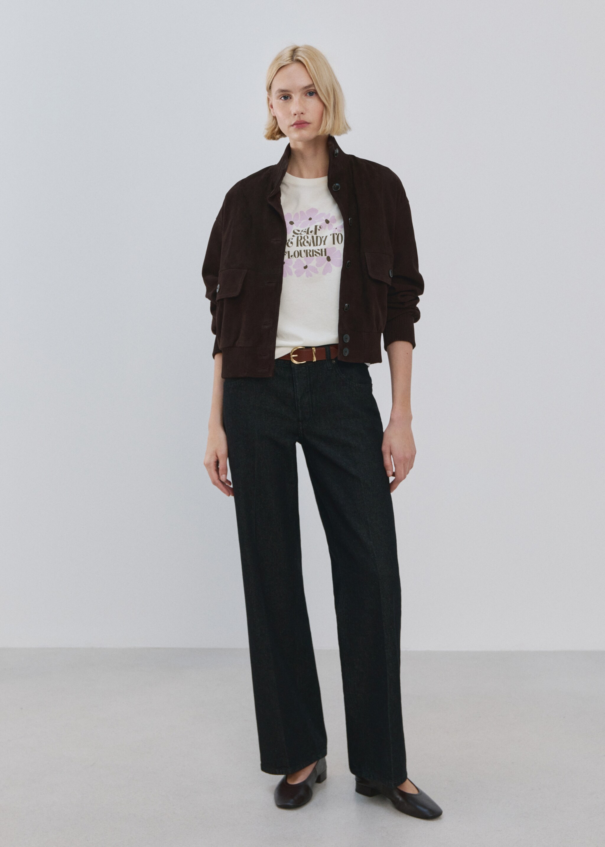 Printed cotton-blend t-shirt - General plane, Violet. Ref: 27035828-00.