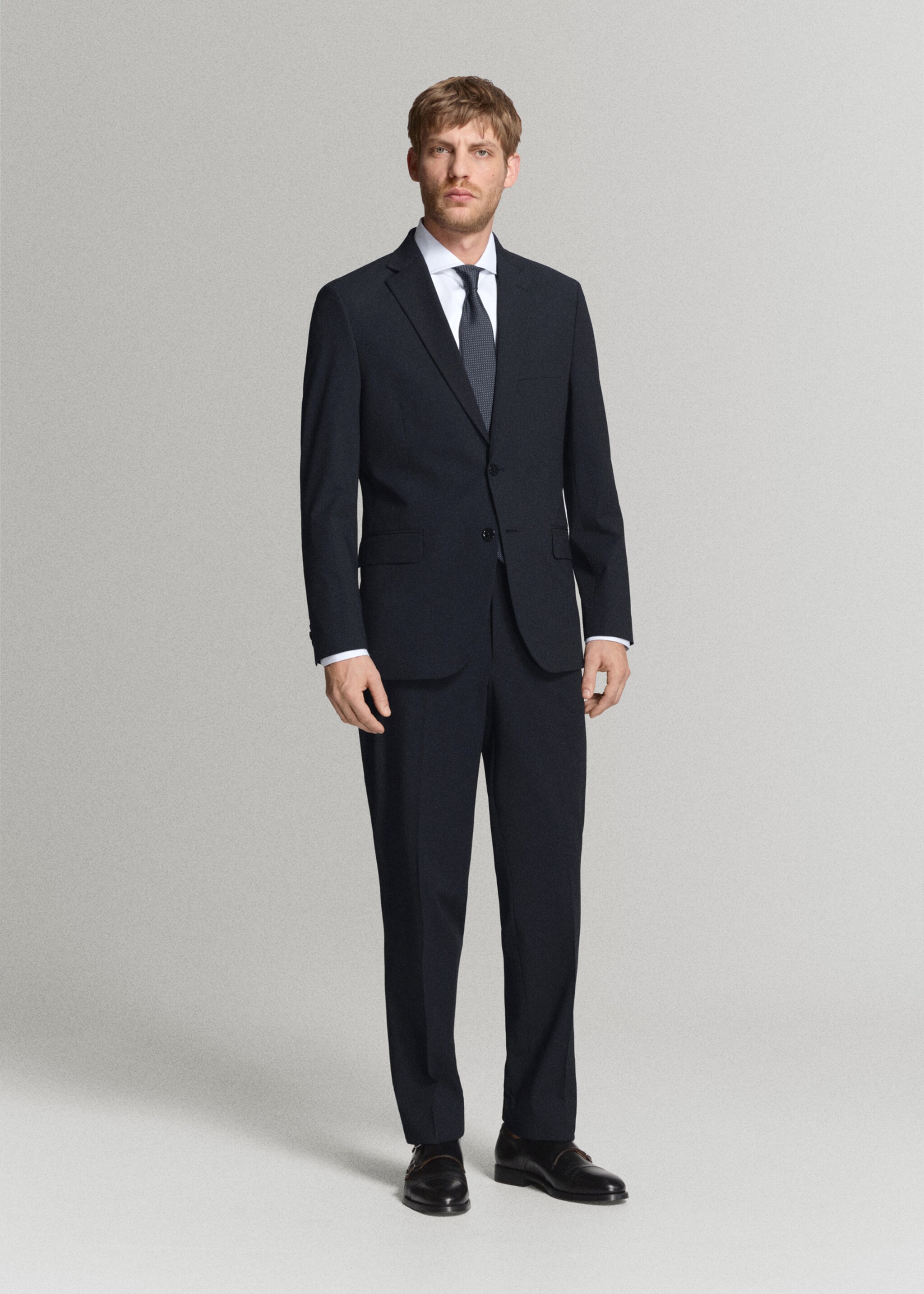 London regular-fit suit jacket - General plane, Navy. Ref: 27035938-00.