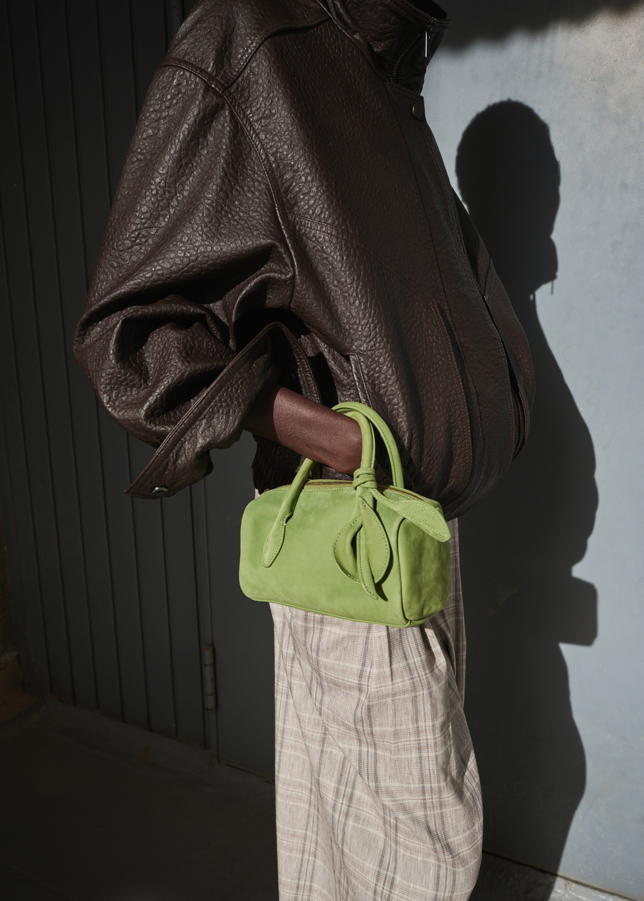 Leather handbag - General plane, Green. Ref: 27035988-00.
