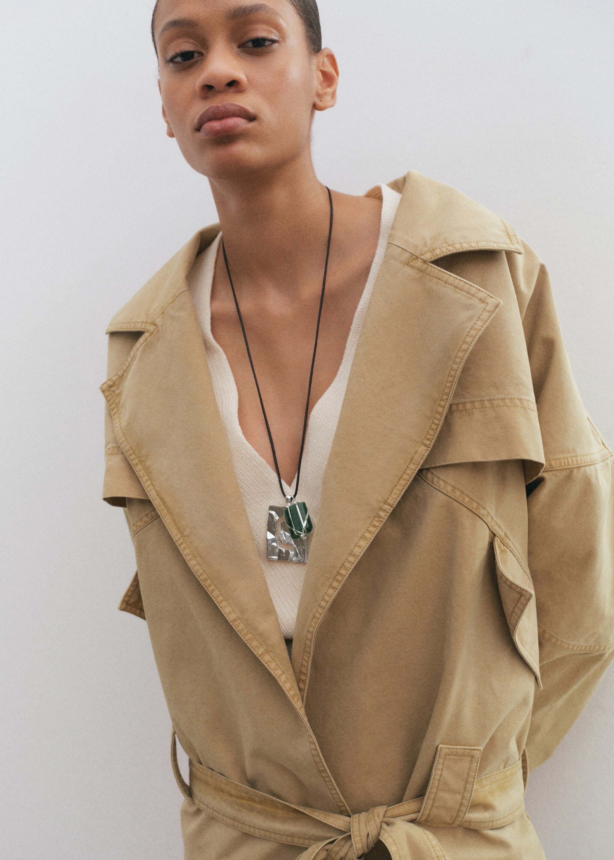 Semi-precious stone combination necklace - General plane, Silver. Ref: 27035989-00.