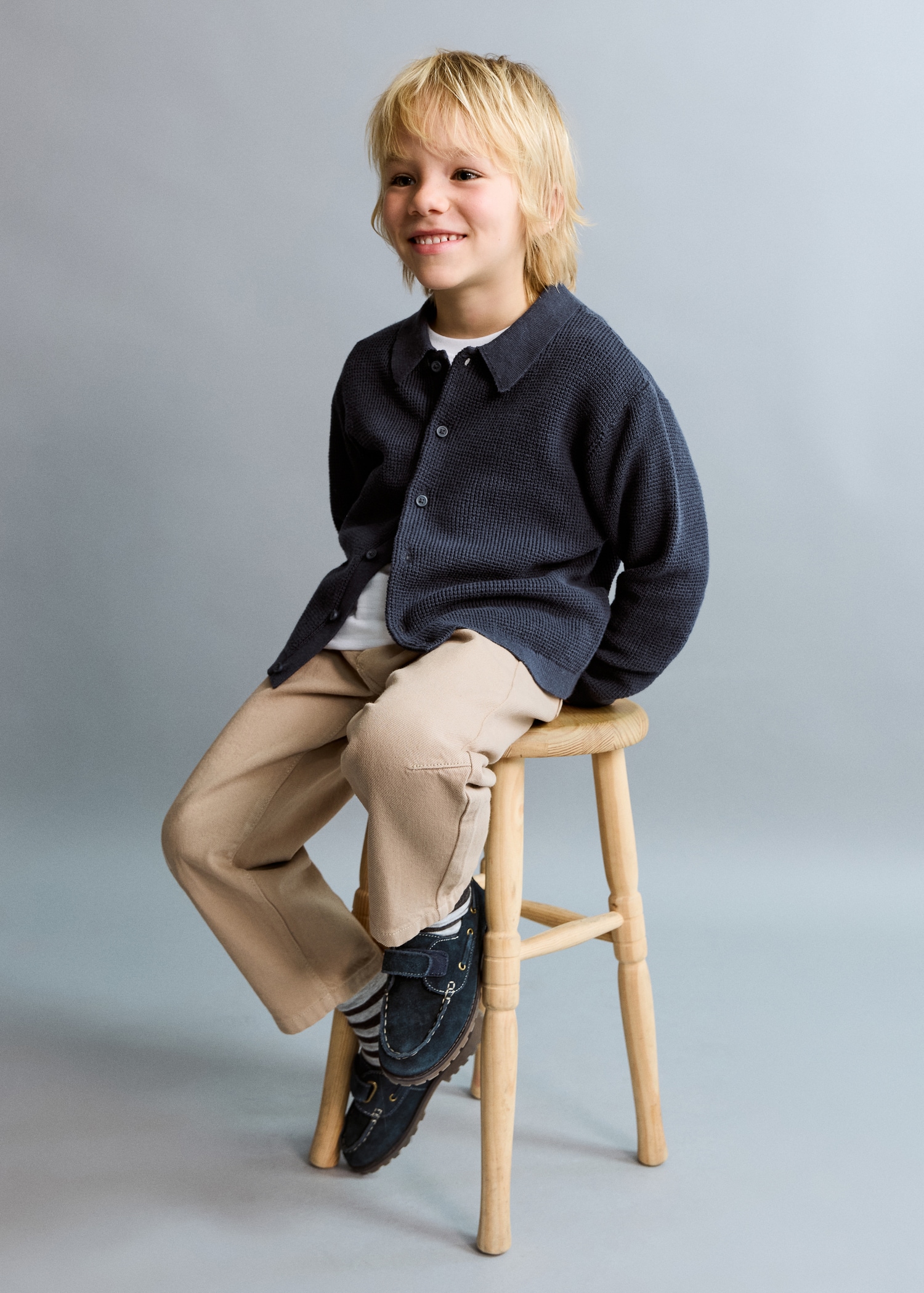 Pull-over maille détail boutons - Plan général