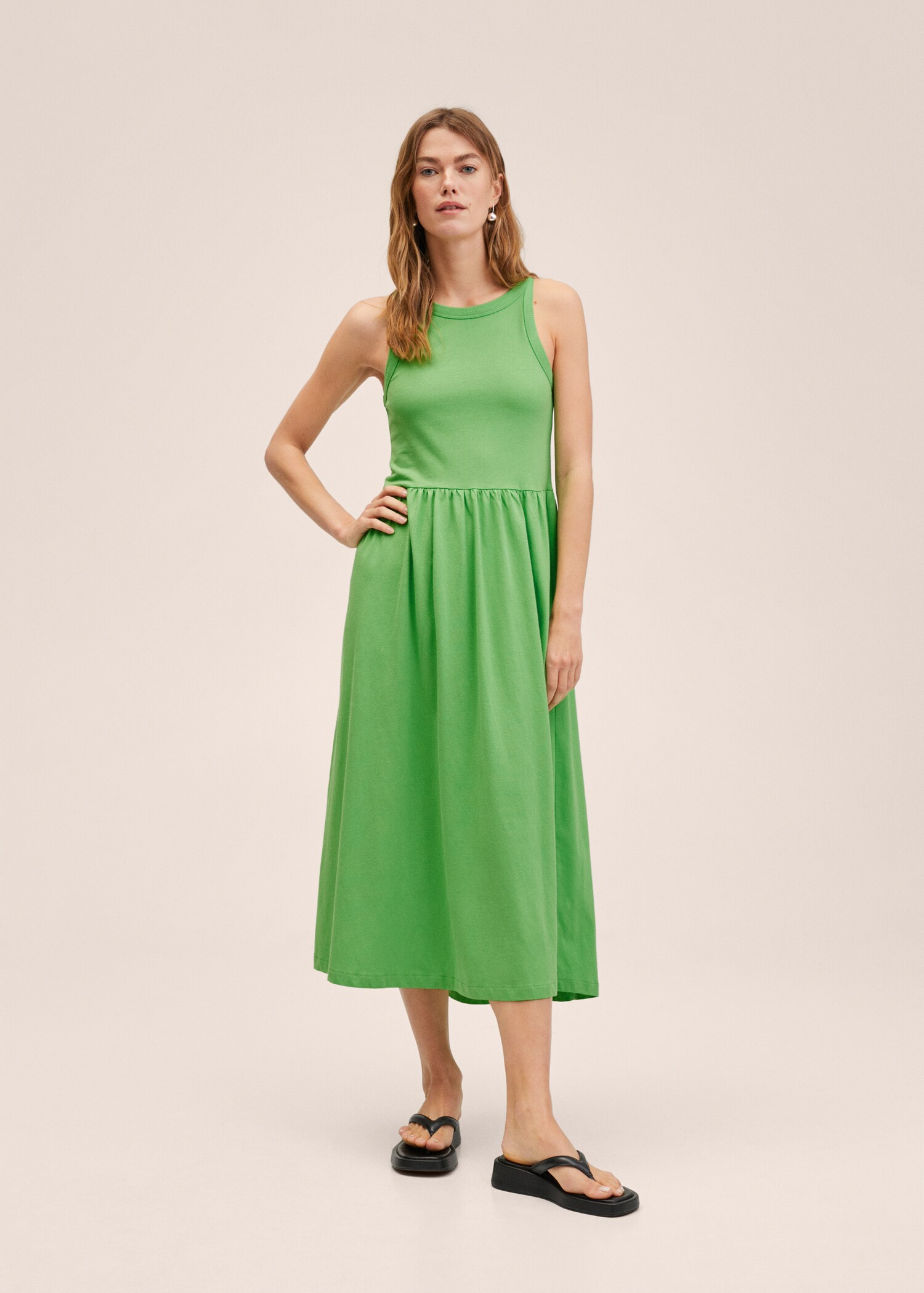 Contrast-bodice dress - General plane