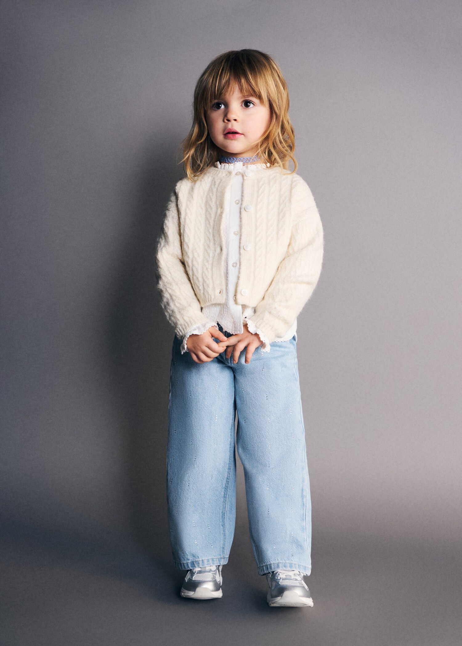 Culotte jeans with rhinestones - General plane