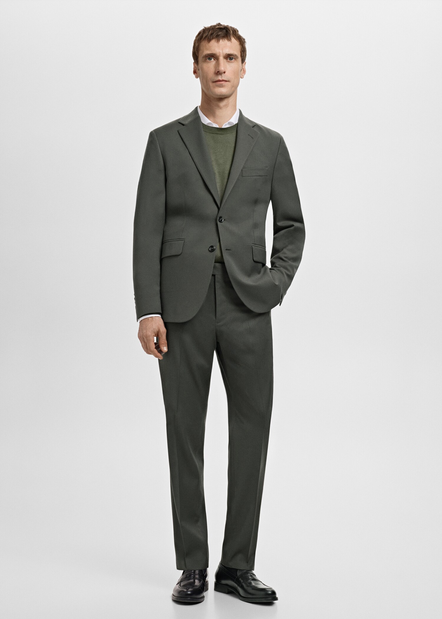 Milan slim-fit suit jacket - General plane