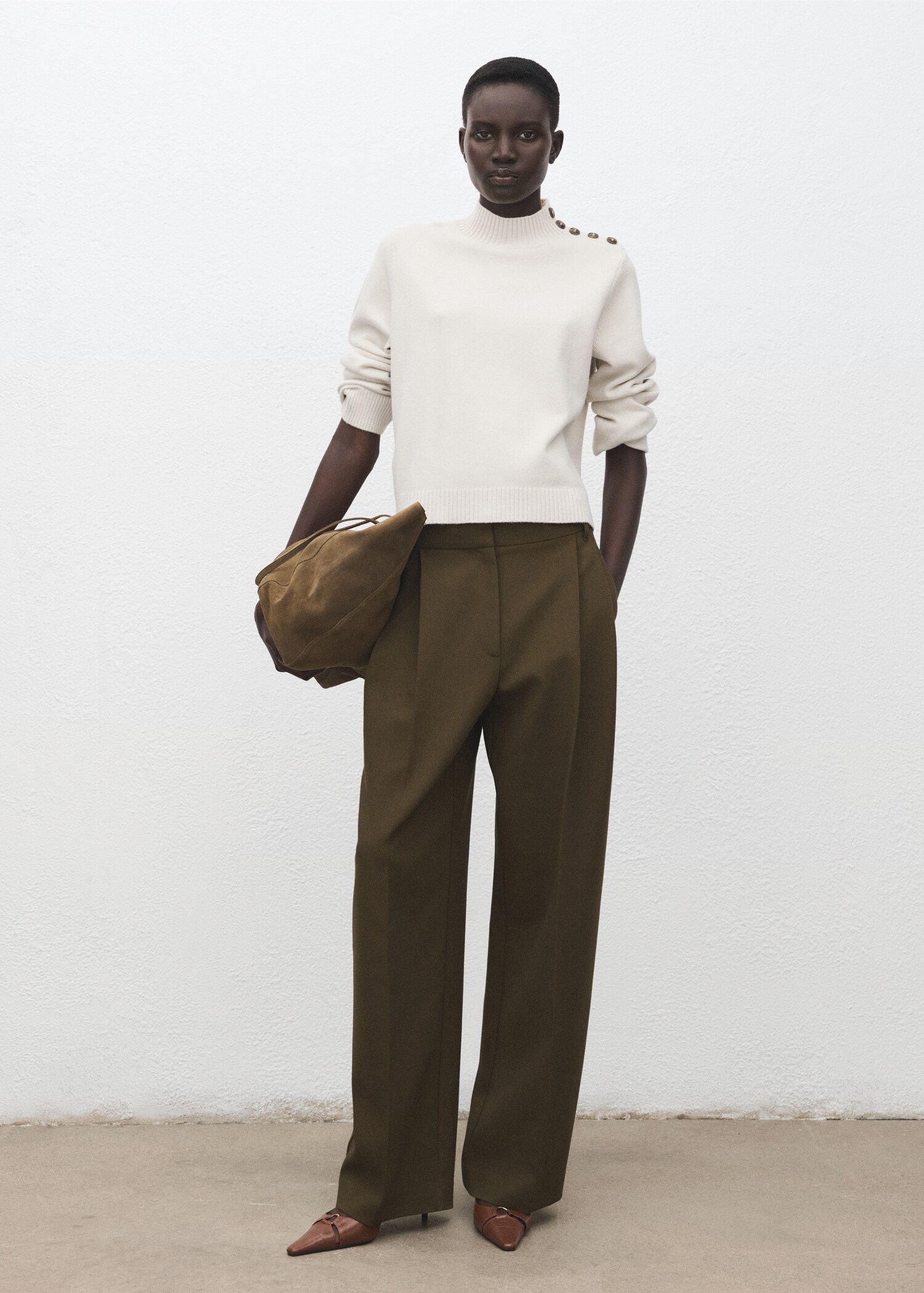 Pull col cheminée à boutons - Plan général