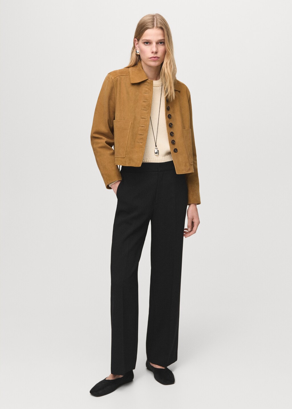 High-waist straight pants