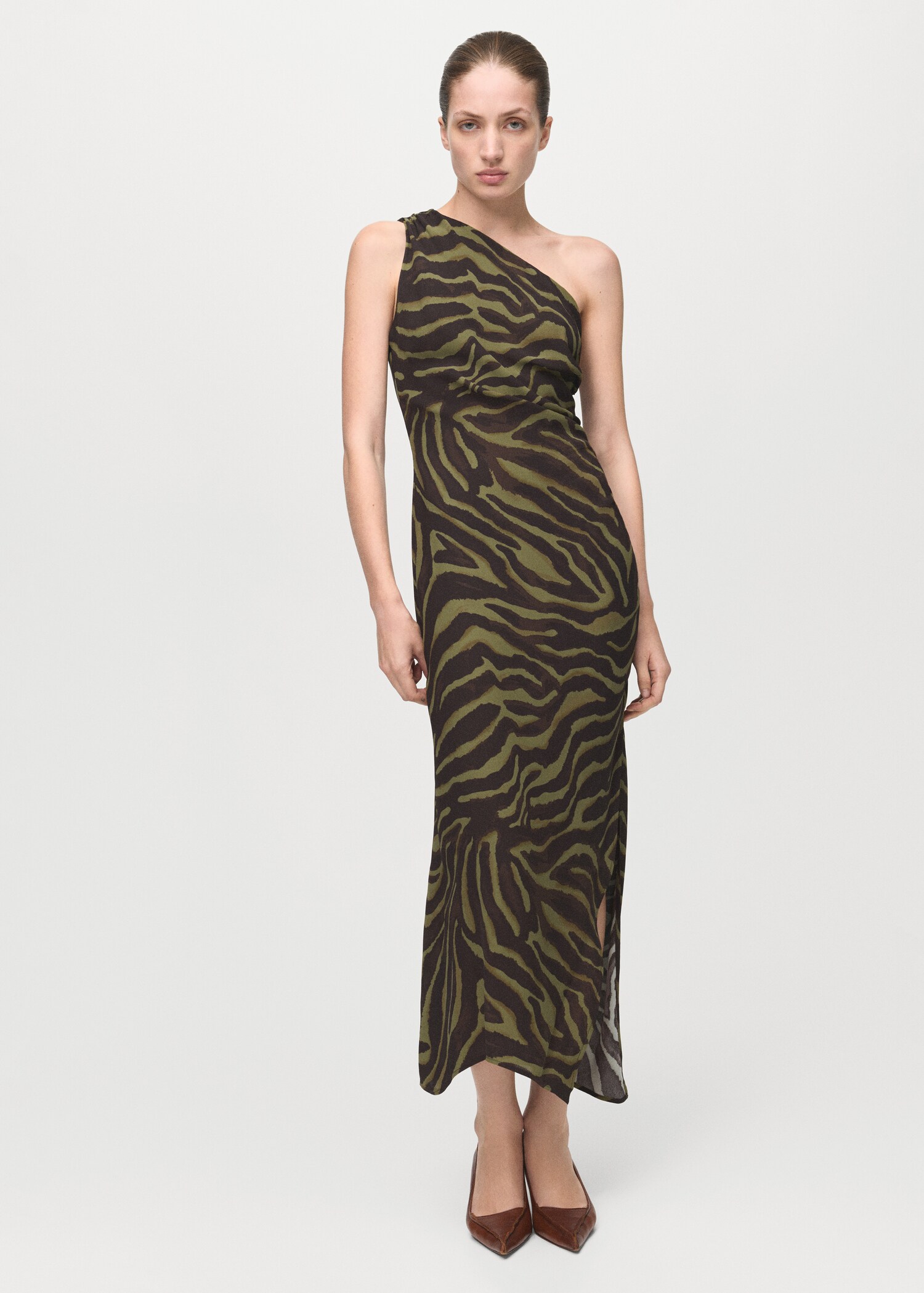 Printed asymmetrical dress - General plane