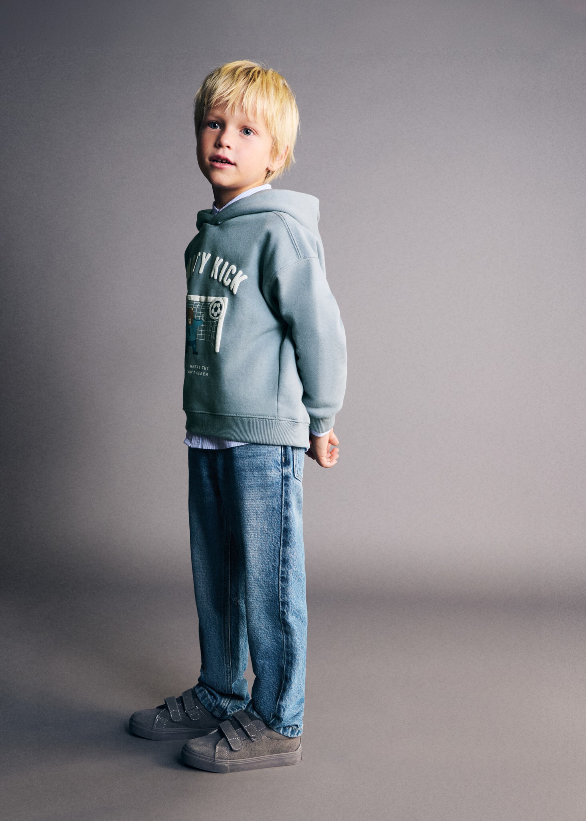 Straight cotton jeans - General plane, Medium Blue. Ref: 27041251-00.