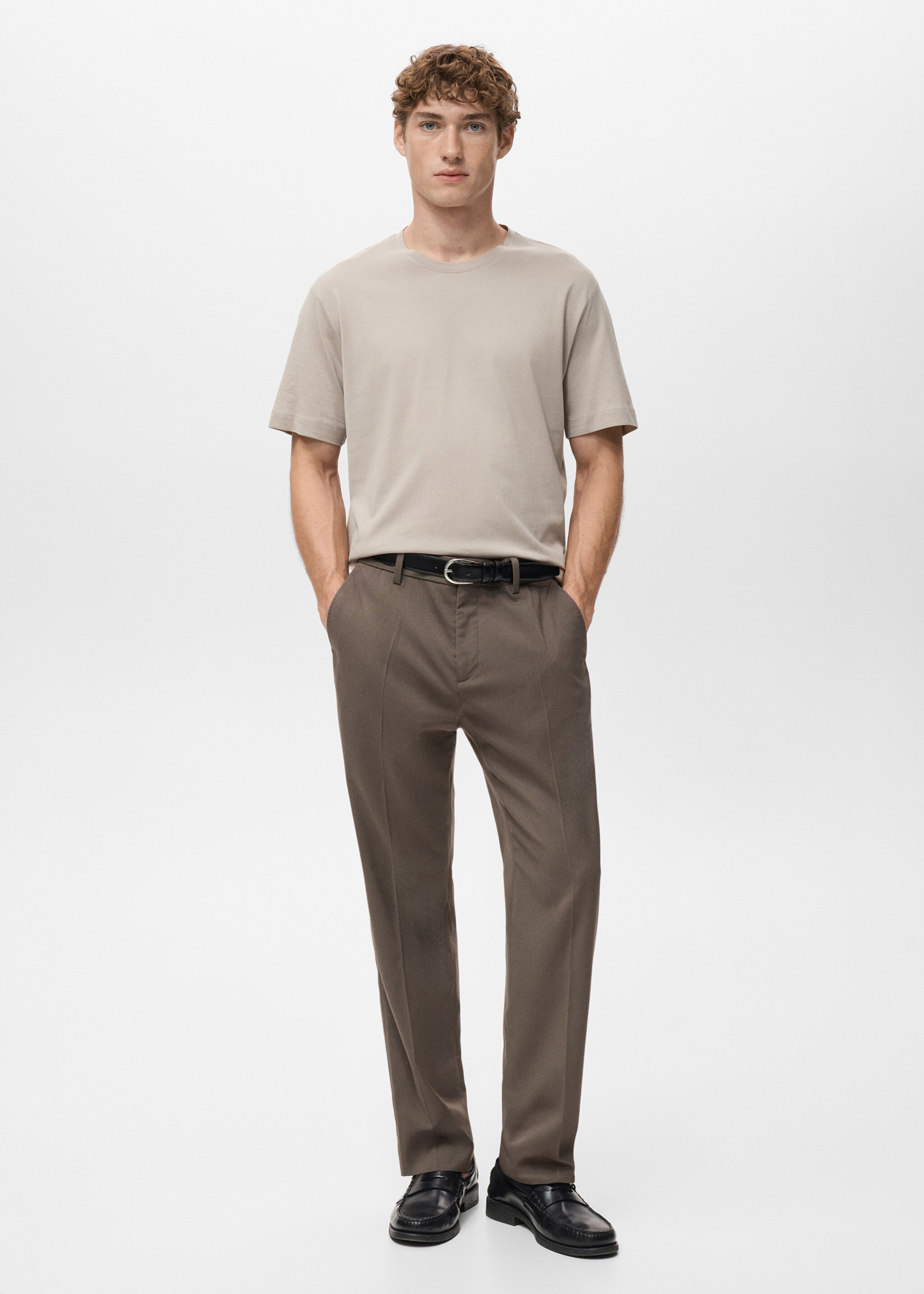 T-shirt de 100% algodão regular fit - Plano geral, Areia. Ref: 27041264-00.