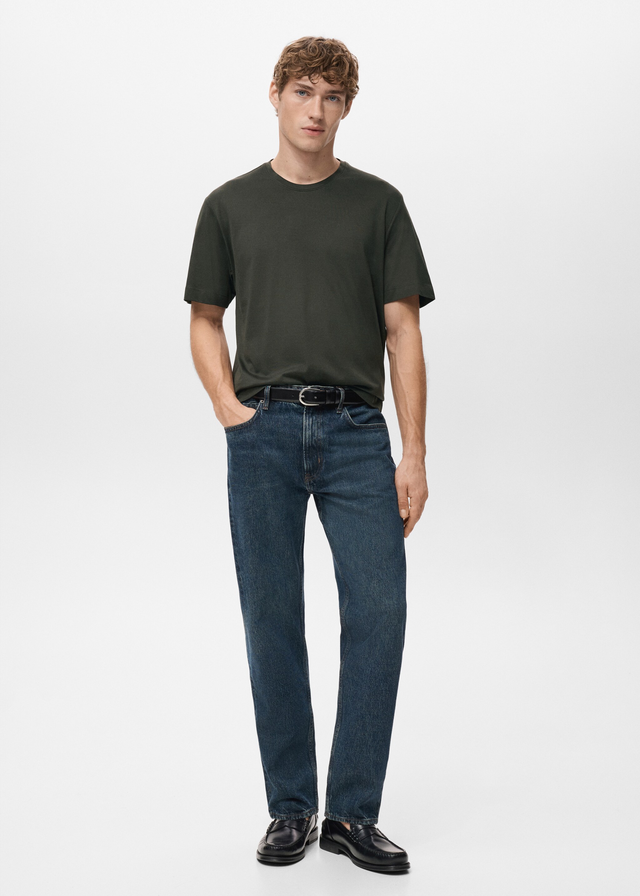 100% cotton T-shirt regular fit - General plane, Chocolate. Ref: 27041264-00.