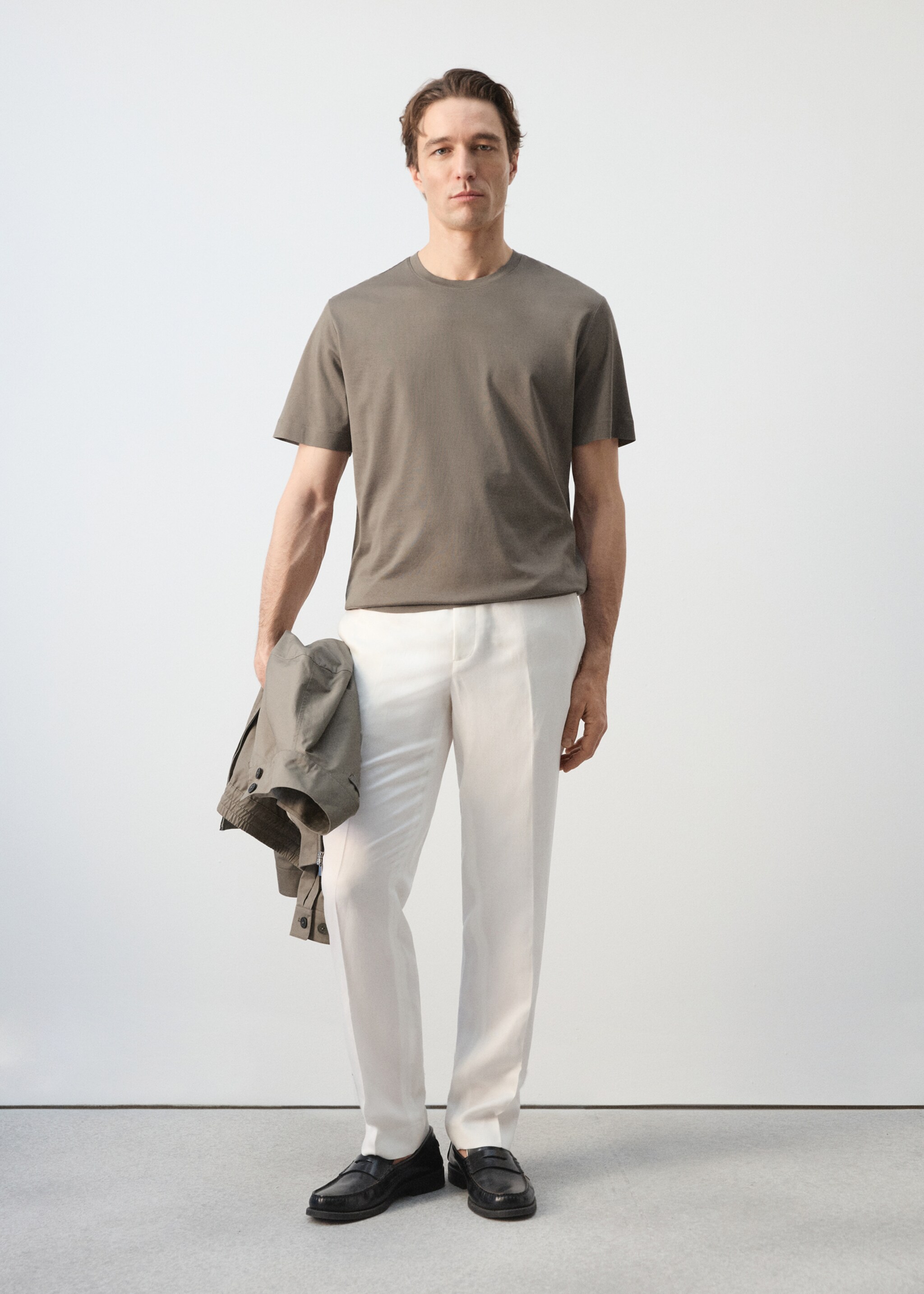 100% cotton T-shirt regular fit - General plane, Medium Brown. Ref: 27041264-00.