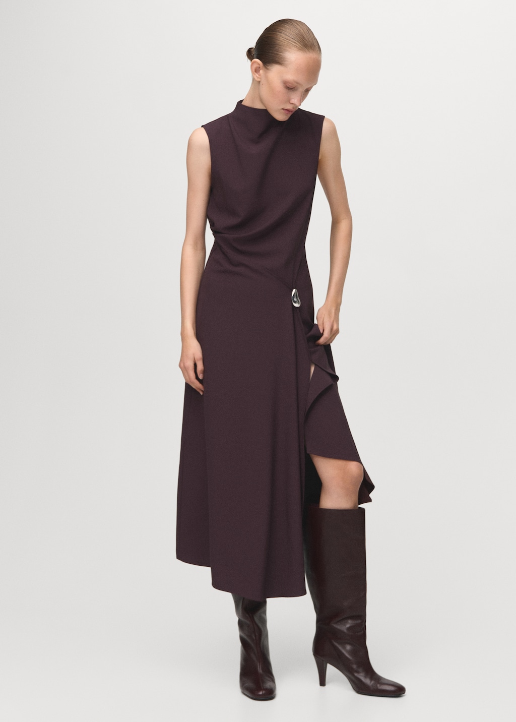 A-line dress with metal embellishment - image 2
