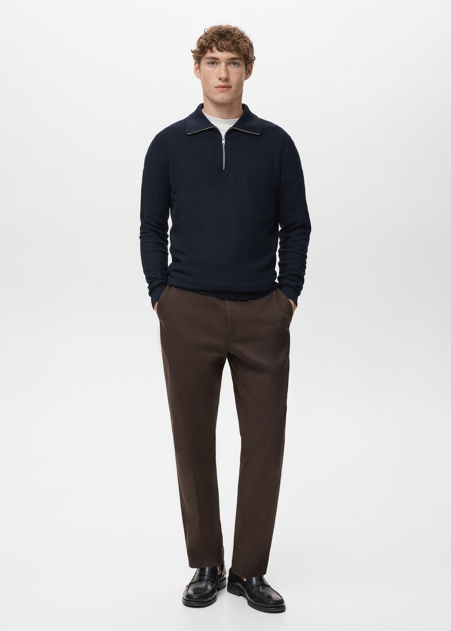 Rollkragenpullover mit Mikrostruktur - Allgemeine Ansicht