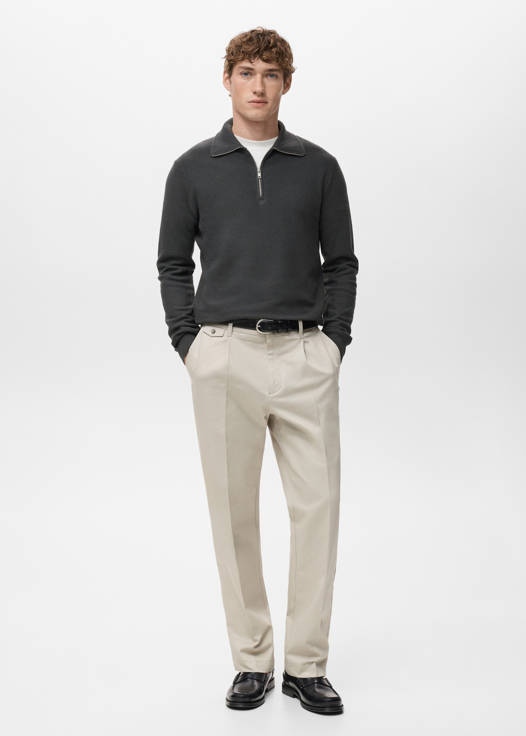 Rollkragenpullover mit Mikrostruktur - Allgemeine Ansicht, Dunkelgrau. Ref: 27041282-00.