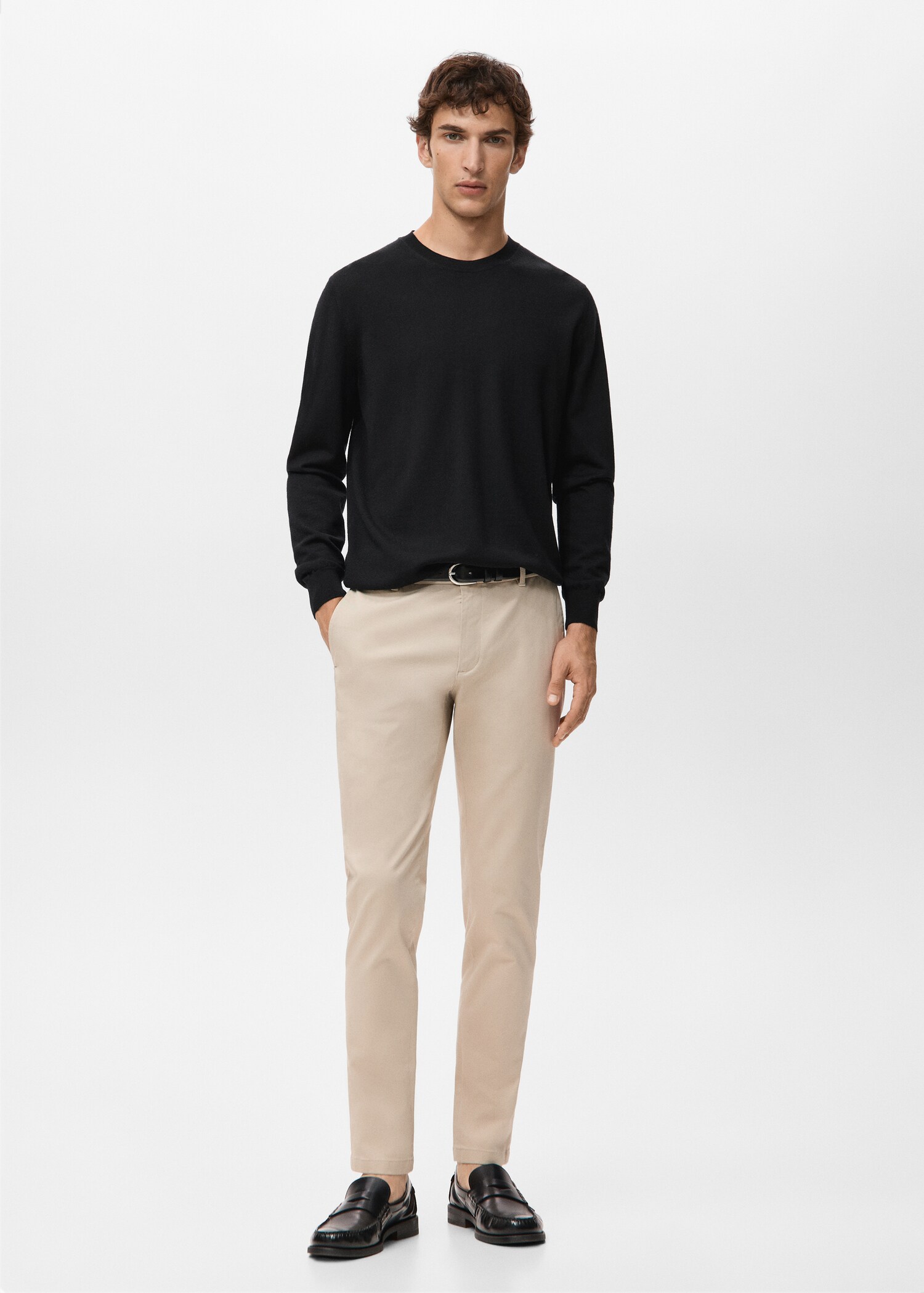 100% merino wool crew neck sweater - General plane