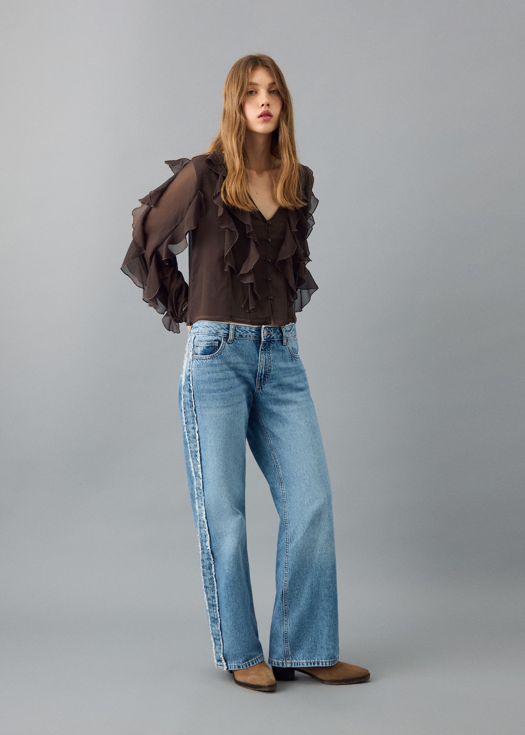 Fluid ruffled blouse