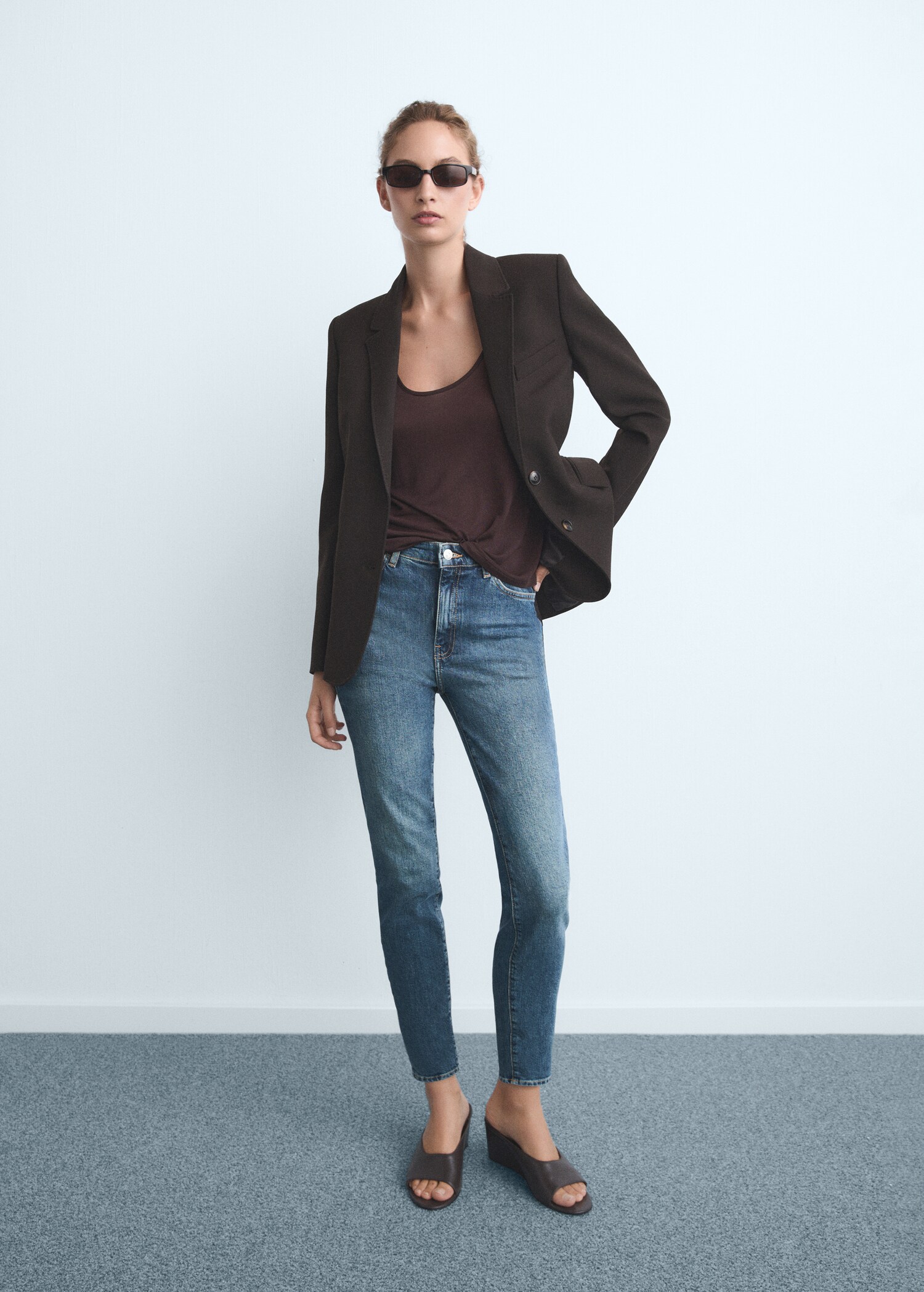 Claudia slim-fit cropped jeans - Overzichtstekening