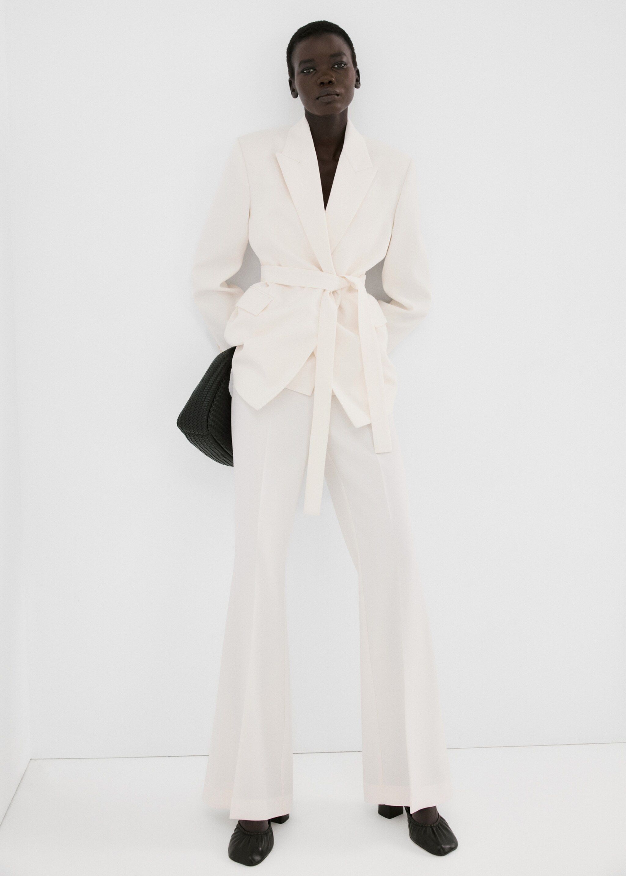 High-waist suits trousers - General plane, Vanilla. Ref: 27041320-00.