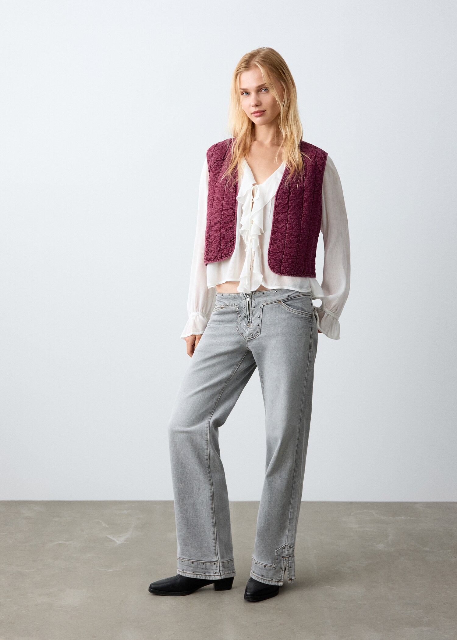 Gilet matelassé brodé - Plan général