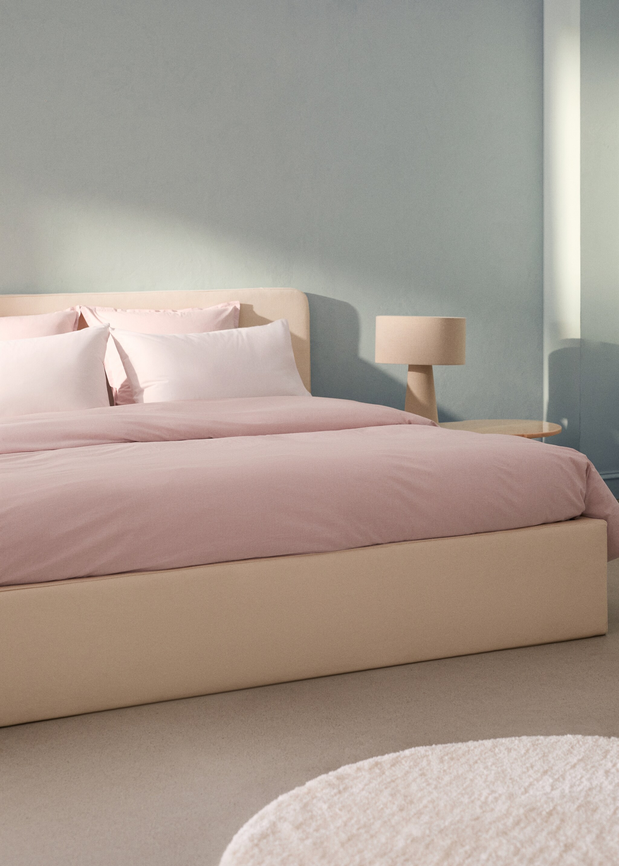 Cotton yarn-dyed duvet cover for Bed 150/160 cm - General plane, Grapefruit. Ref: 27043279-00.