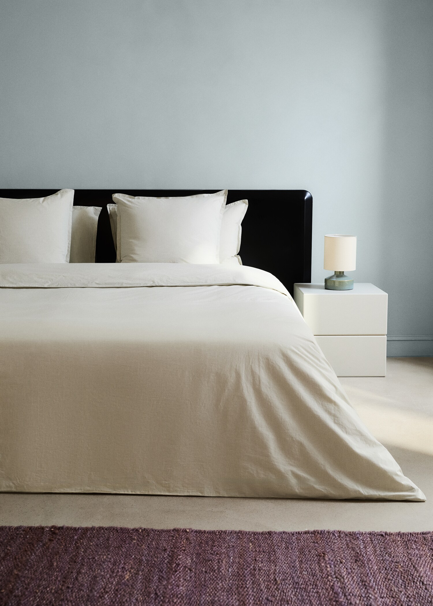 Cotton yarn-dyed duvet cover for bed 180/200 cm - General plane